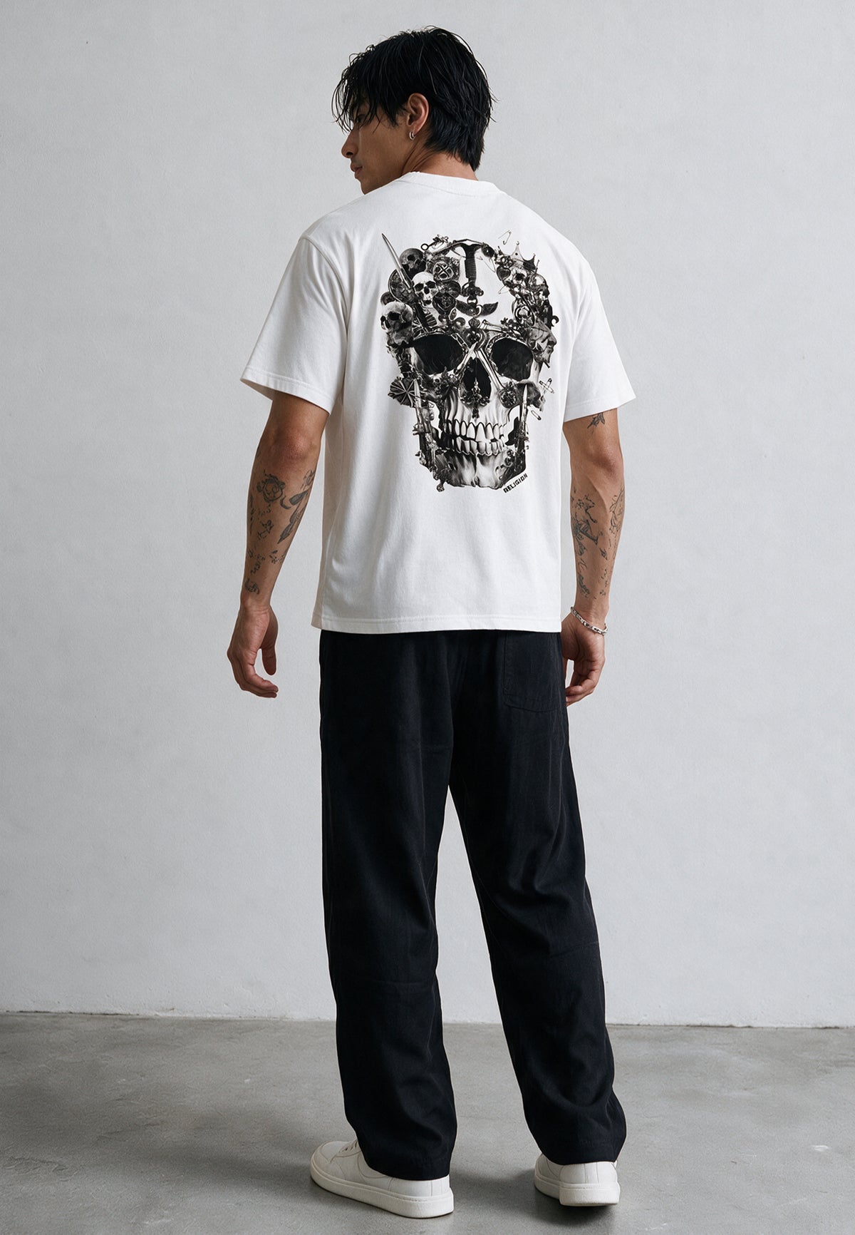 ANTIQUE SKULL T-SHIRT WINTER WHITE