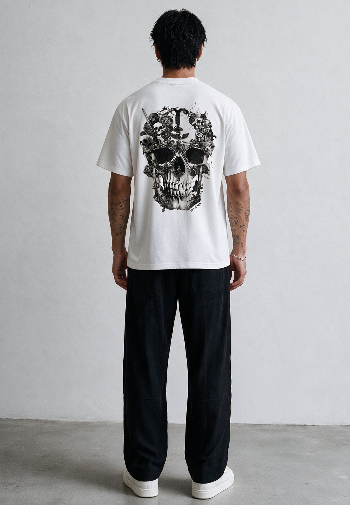 ANTIQUE SKULL T-SHIRT WINTER WHITE