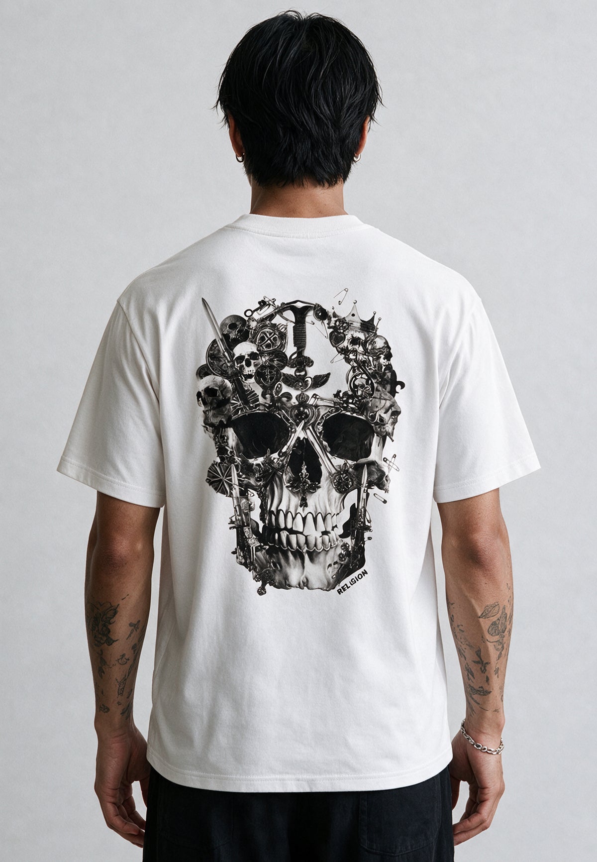 ANTIQUE SKULL T-SHIRT WINTER WHITE