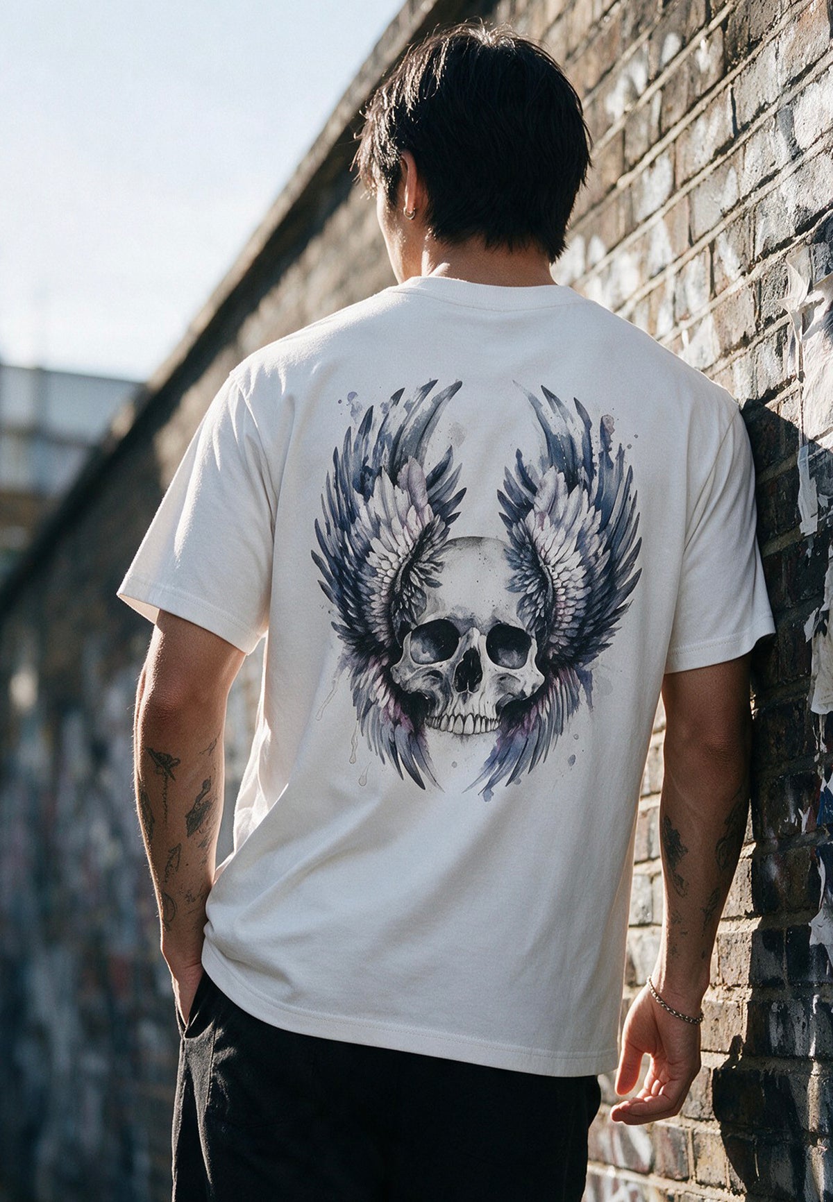 SKULL WINGS T-SHIRT WINTER WHITE