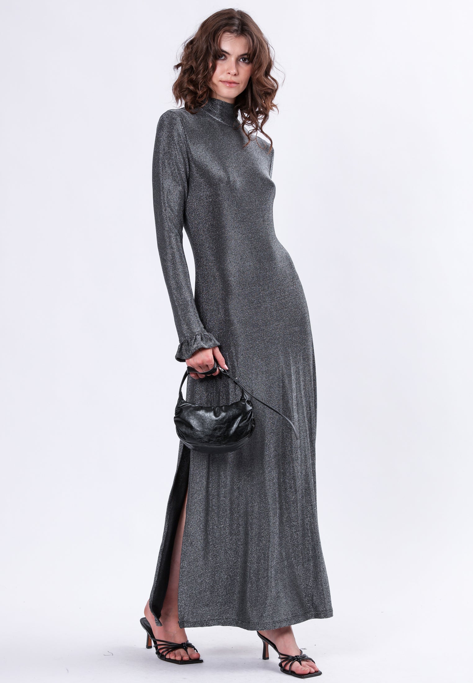 TANZANITE MAXI DRESS GUN METAL