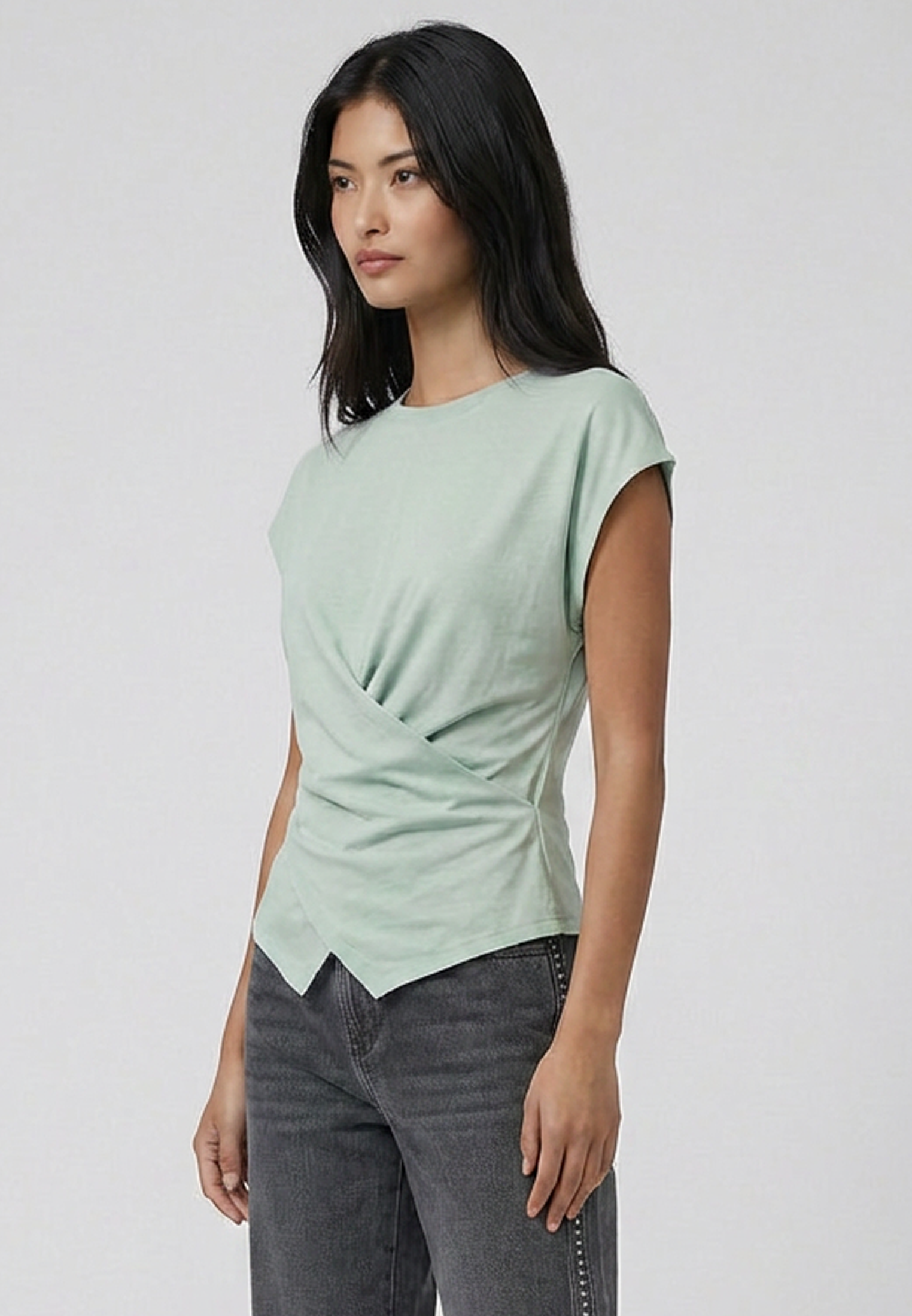 TIME TEE  PALE AQUA