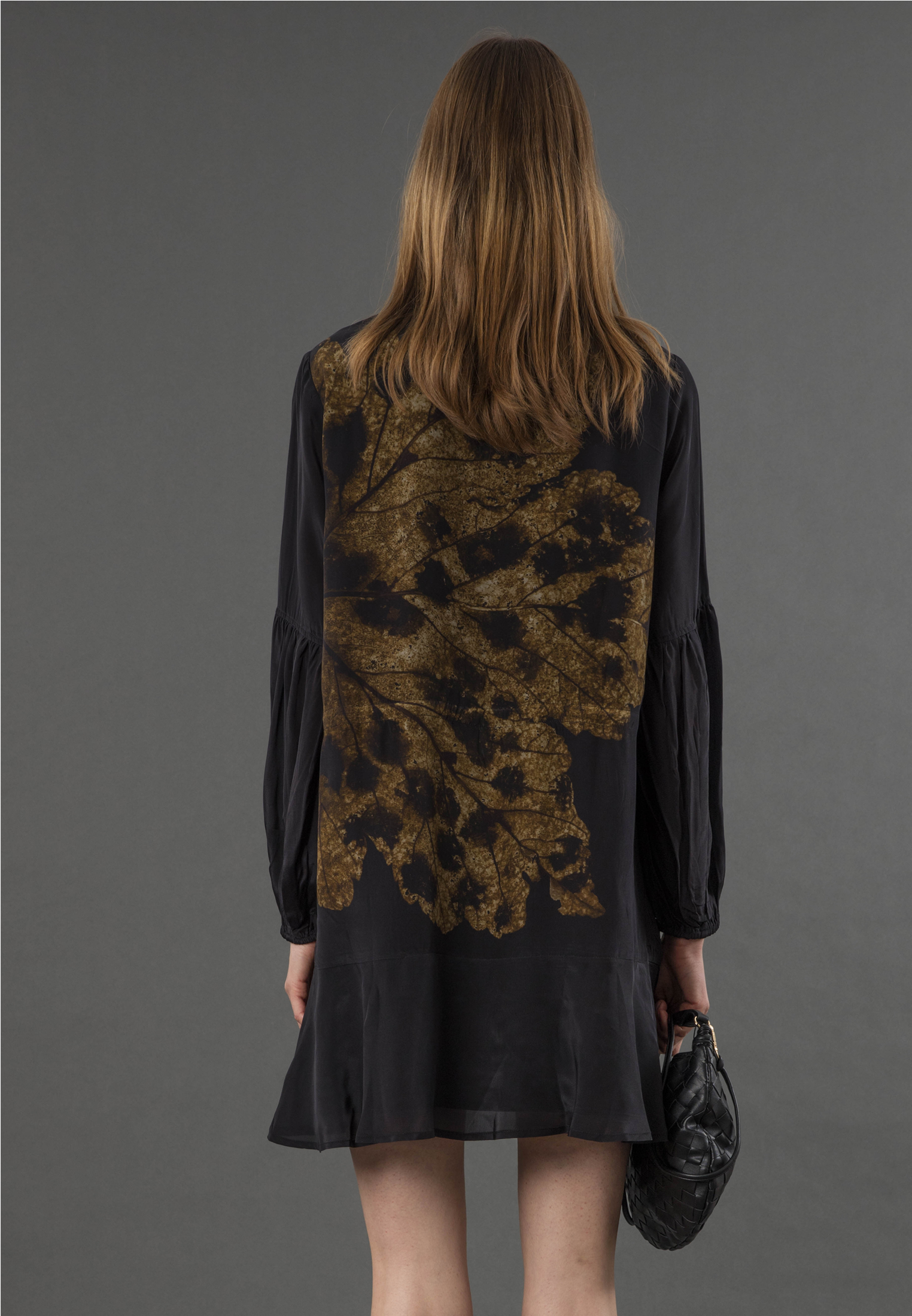 TWIST DRESS OBSIDIAN MUSTARD