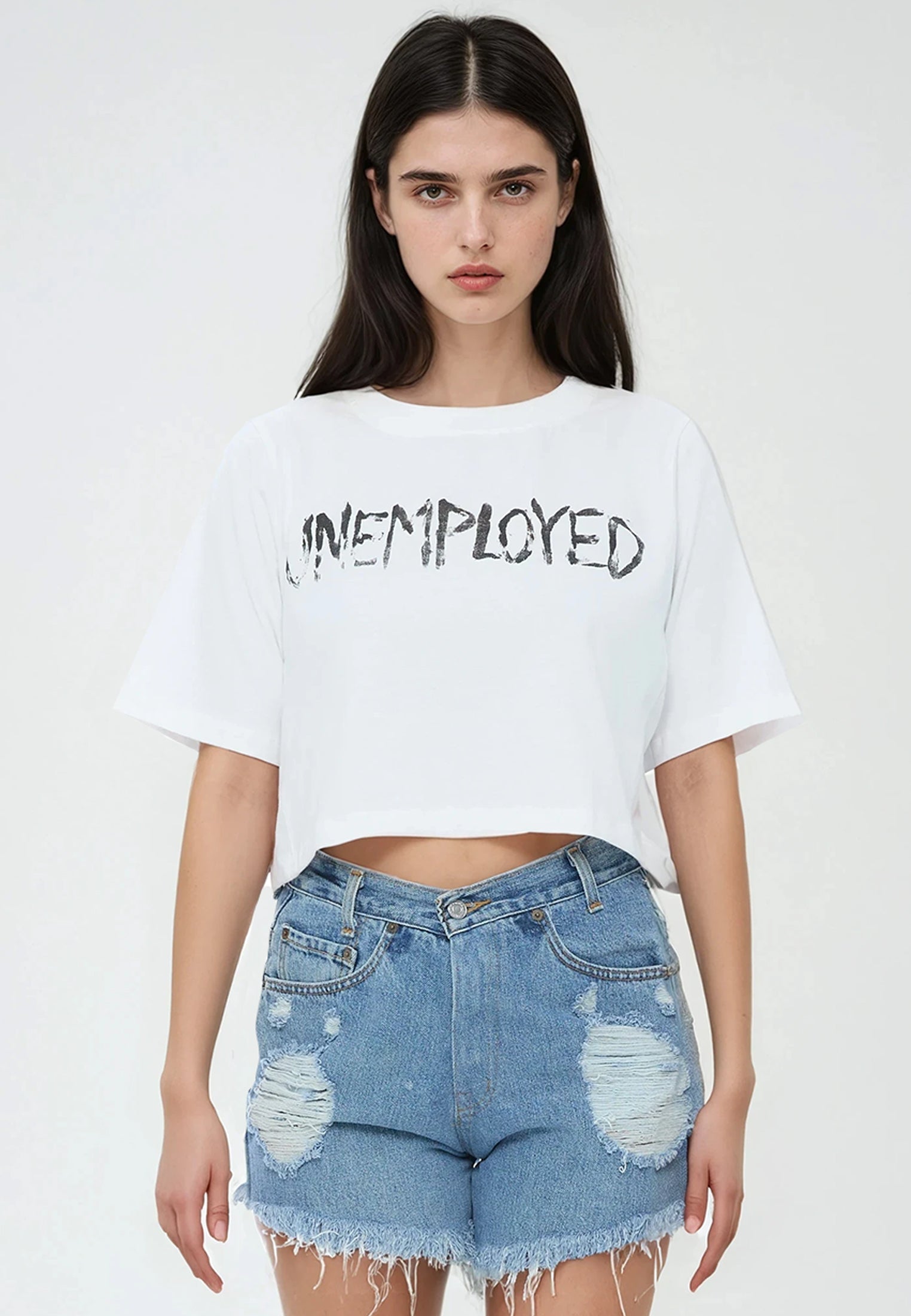 UNEMPLOYED CROP TOP WHITE
