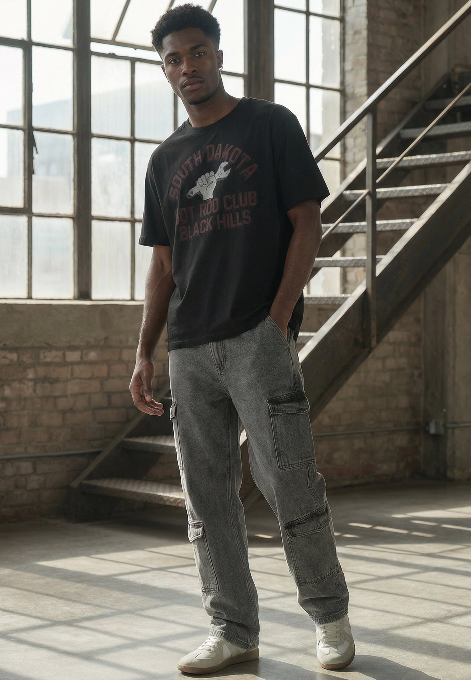 SOUTH DAKOTA CROP T-SHIRT BLACK