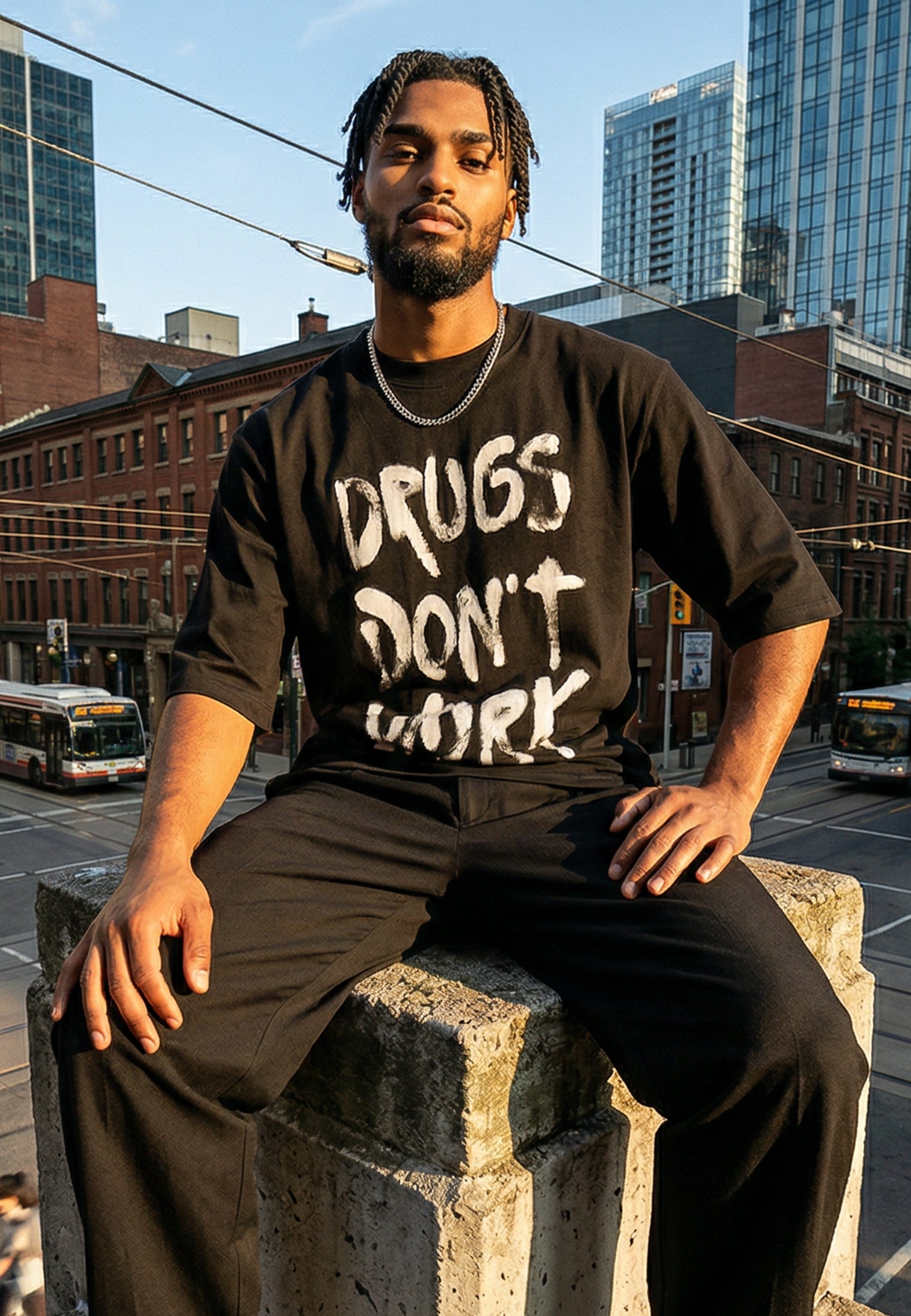 DRUGS DON'T WORK T-SHIRT BLACK