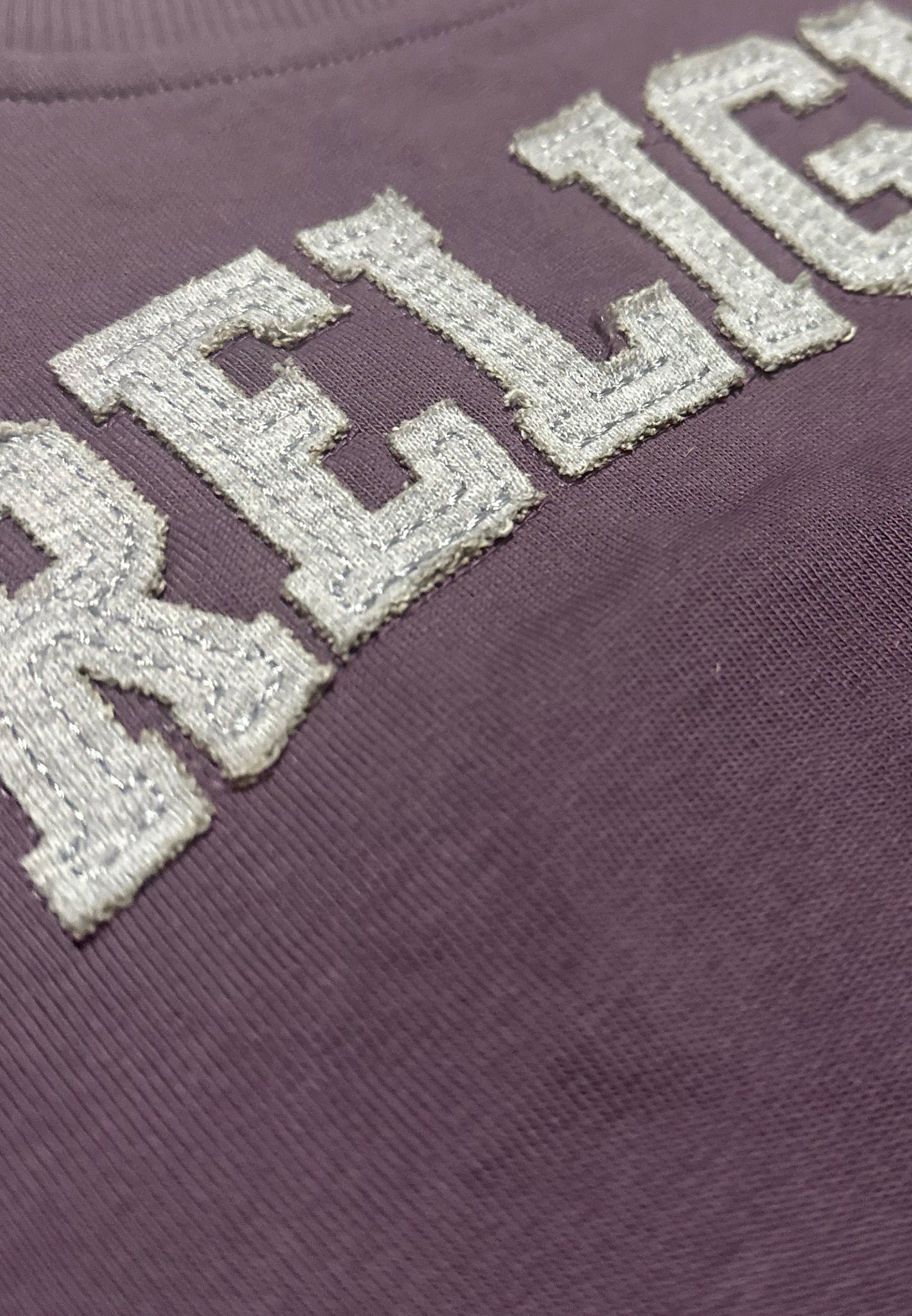 KIDS RELIGION APPLIQUÉ OVERSIZED SWEATSHIRT MAUVE