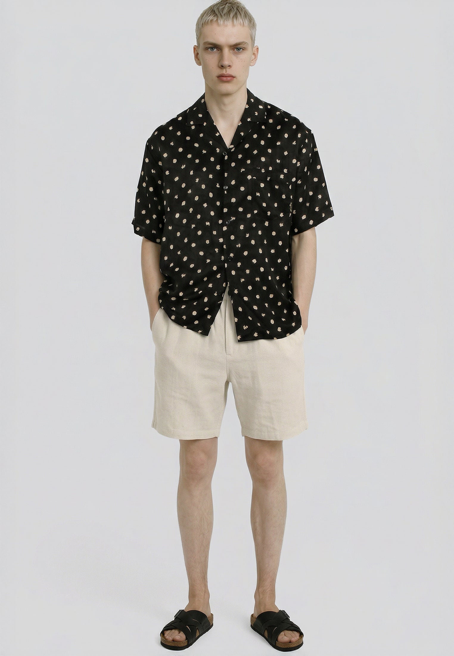 CRINKLE CHINO SHORTS STONE