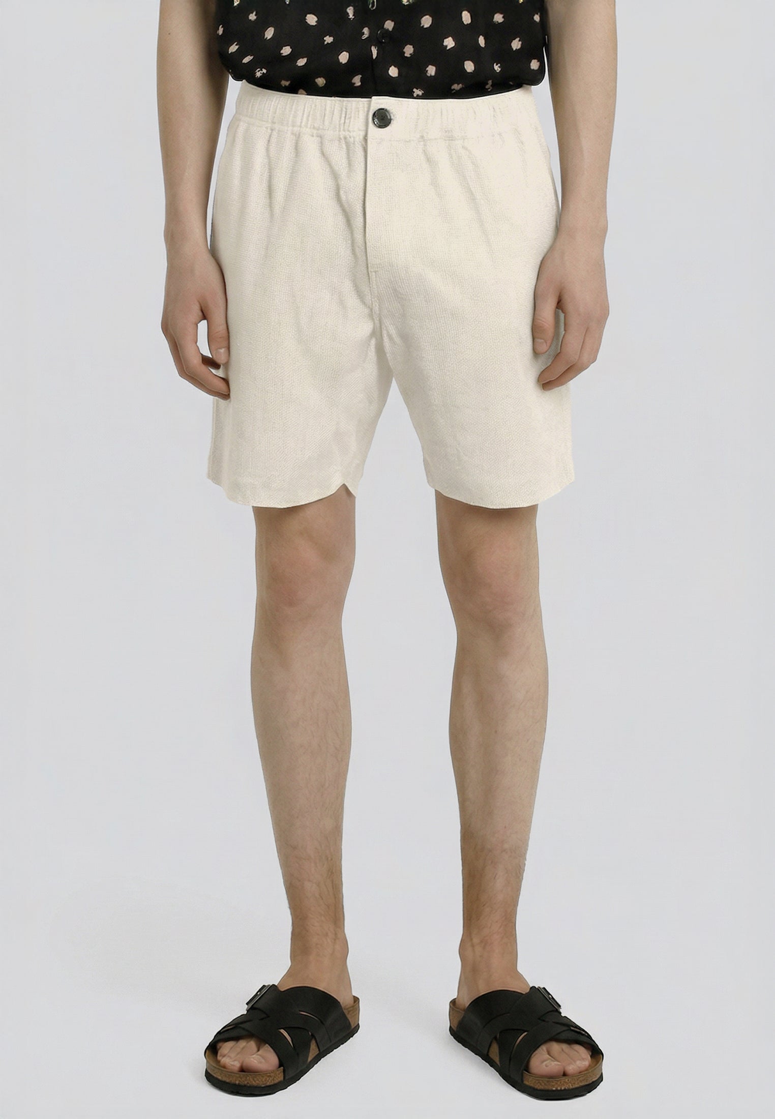CRINKLE CHINO SHORTS STONE