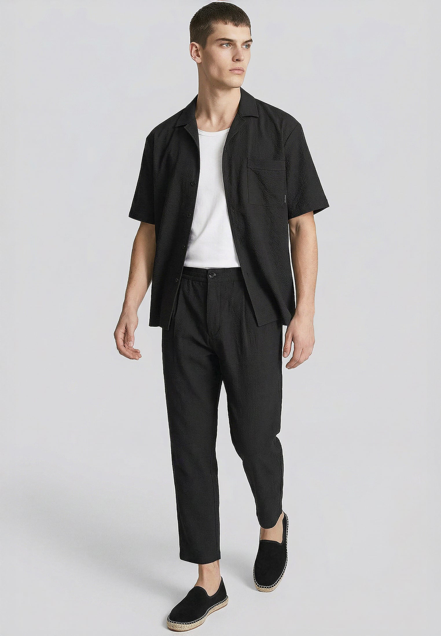 CRINKLE CHINO BLACK