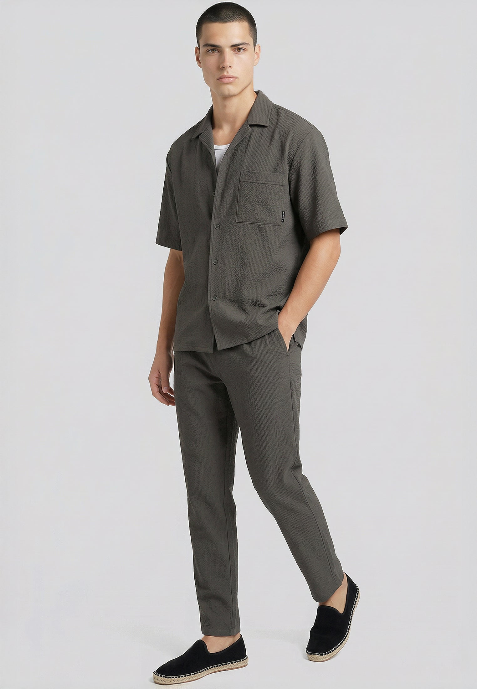 CRINKLE CHINO SLATE