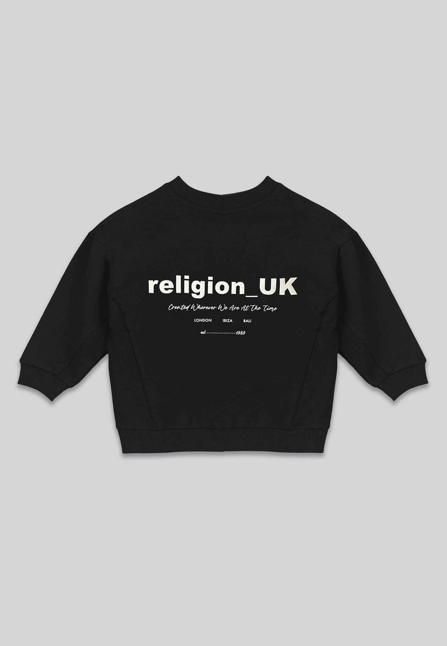 KIDS RELIGION OVERSIZED SWEATSHIRT BLACK