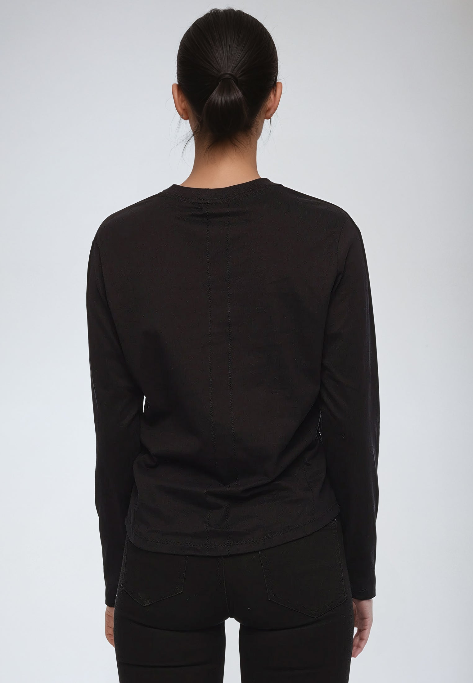 CROSS BOTANICAL LONG SLEEVE TOP BLACK