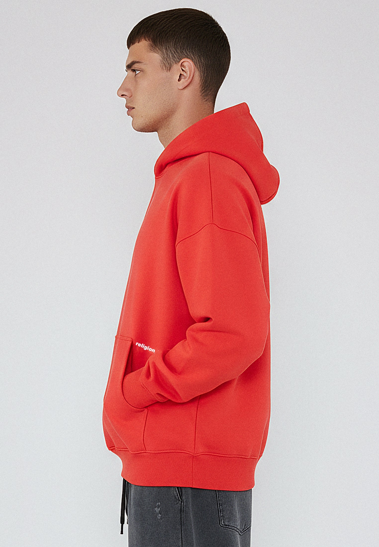 RELIGION UK RELAXED HOODIE BRIGHT RED