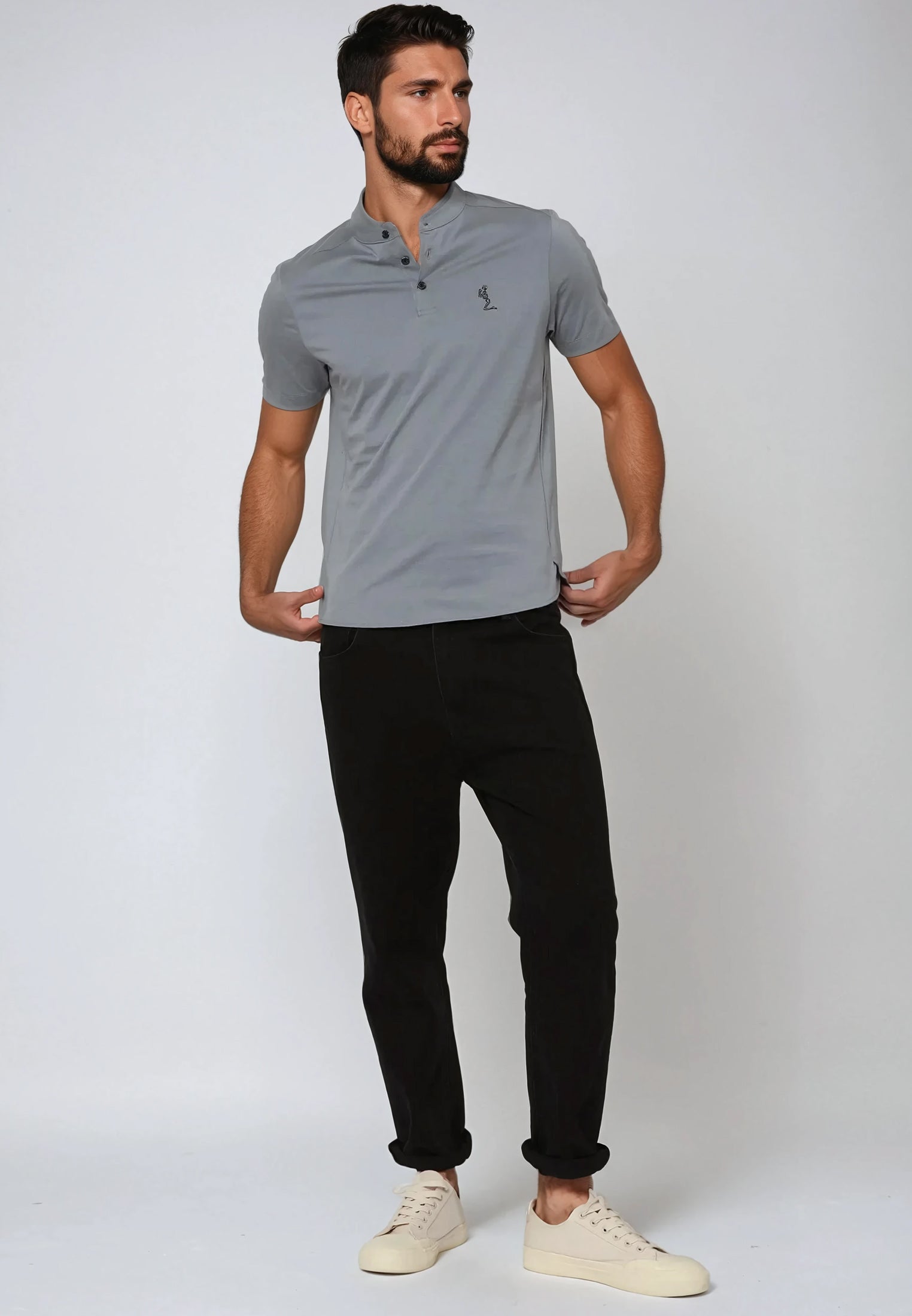 ESSENTIAL ORSON SLATE POLO SHIRT