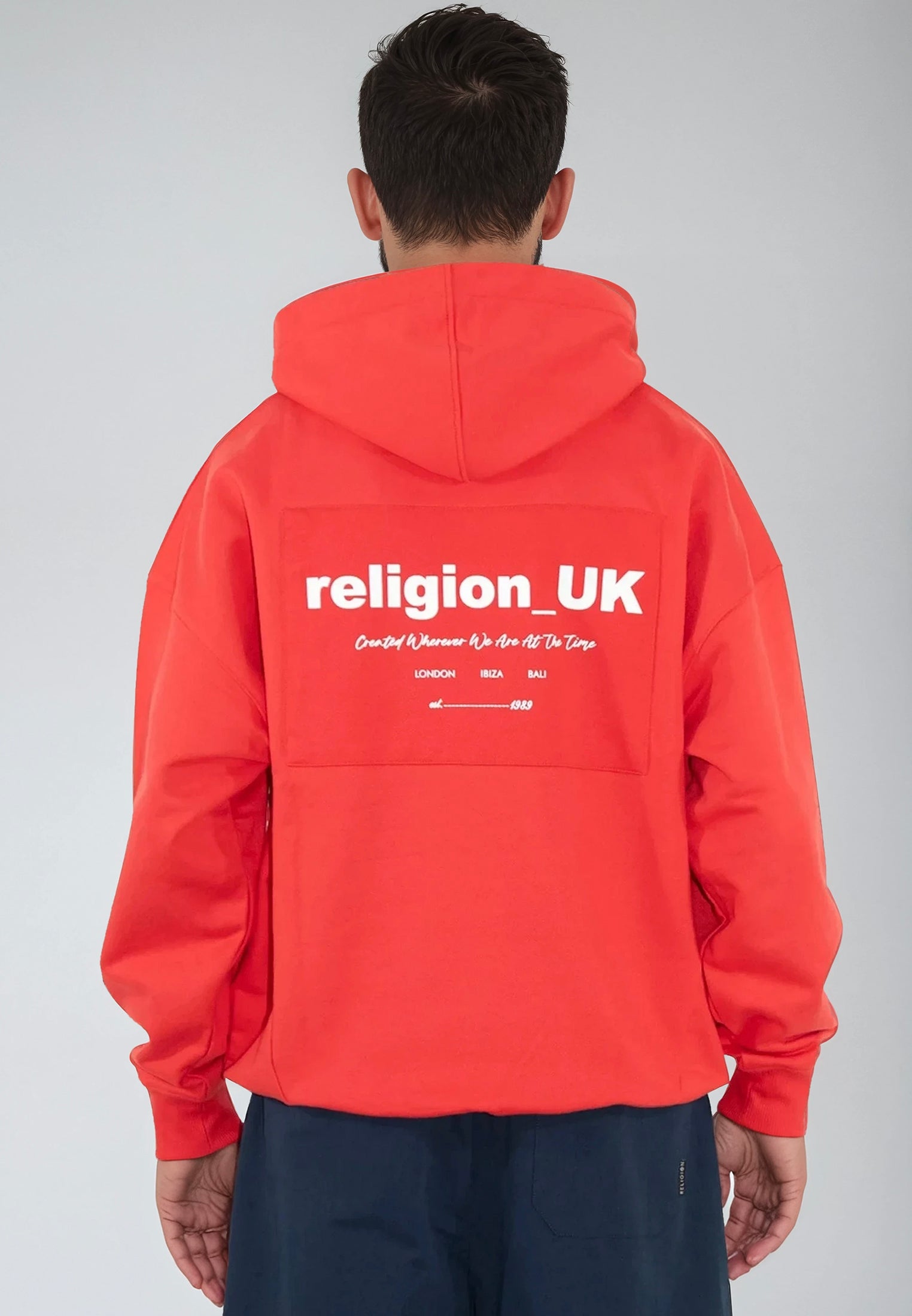 RELIGION UK RELAXED HOODIE BRIGHT RED