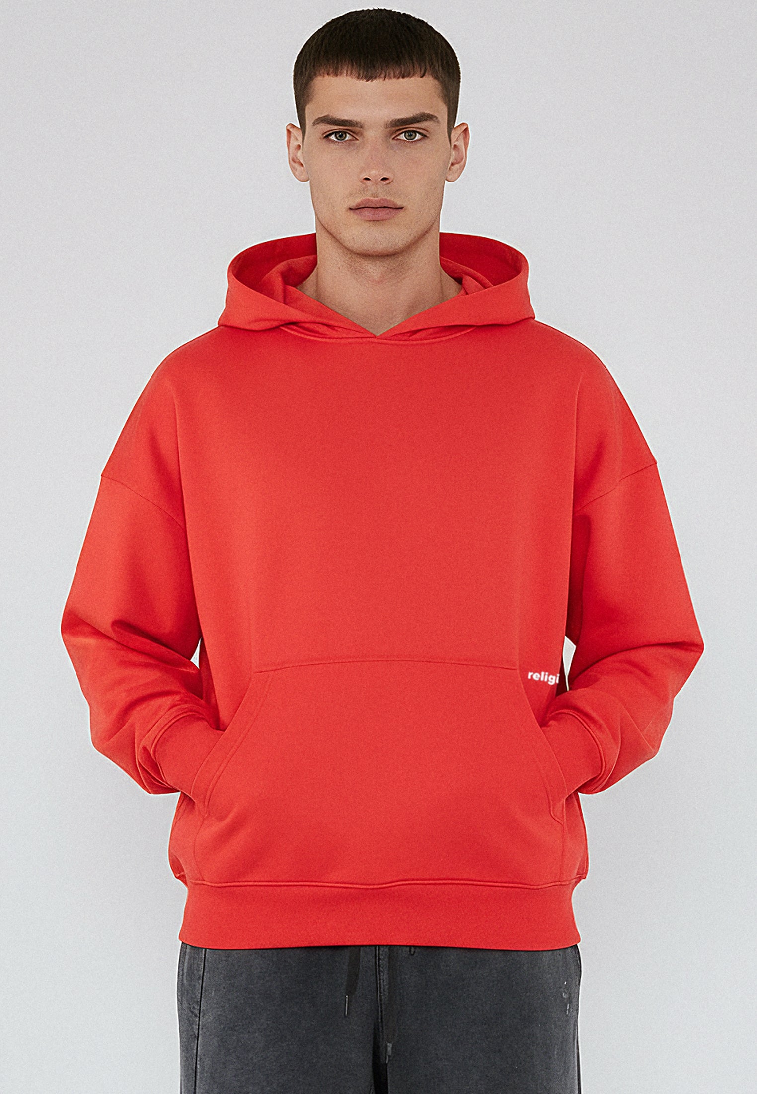 RELIGION UK RELAXED HOODIE BRIGHT RED