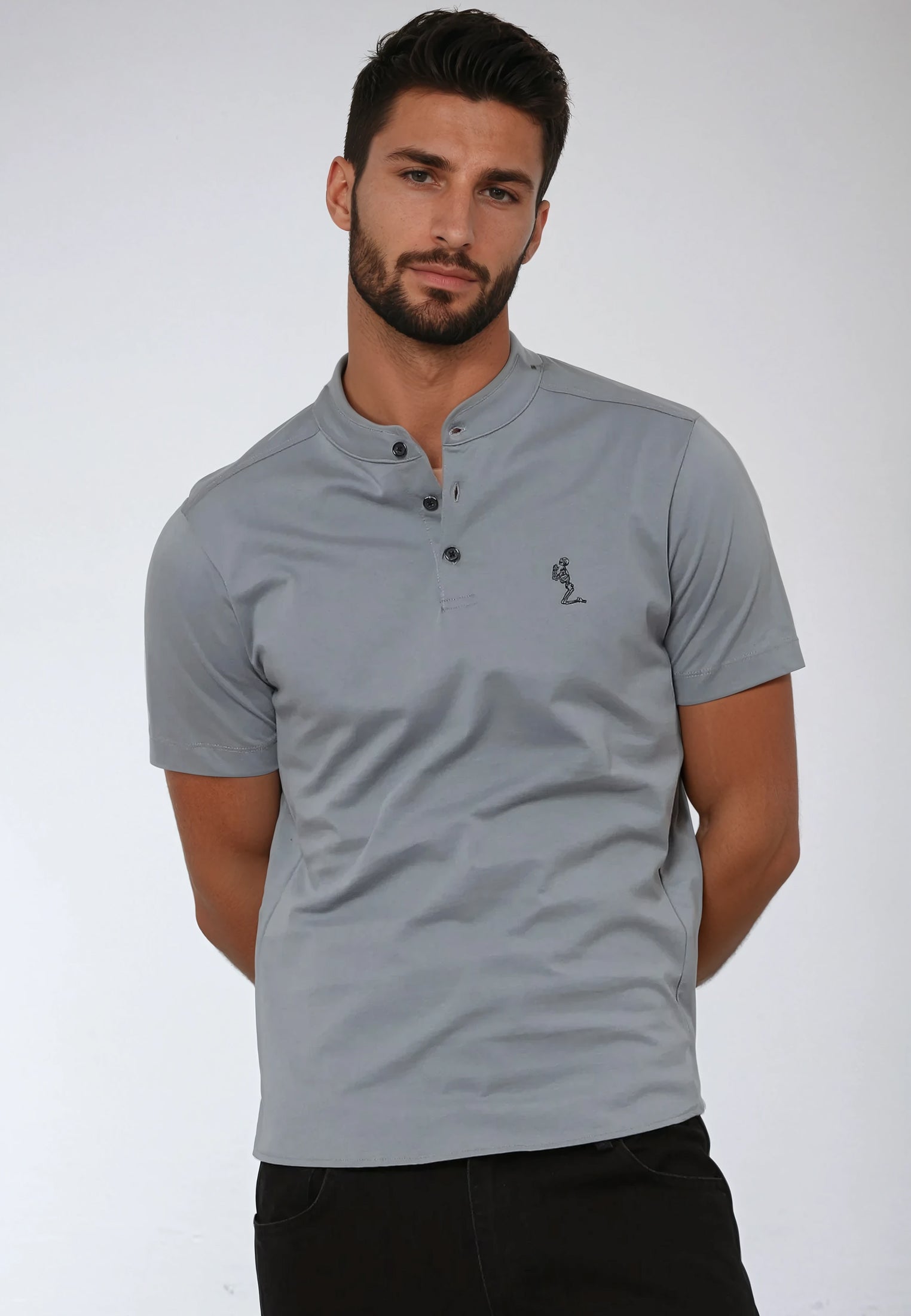 ESSENTIAL ORSON SLATE POLO SHIRT