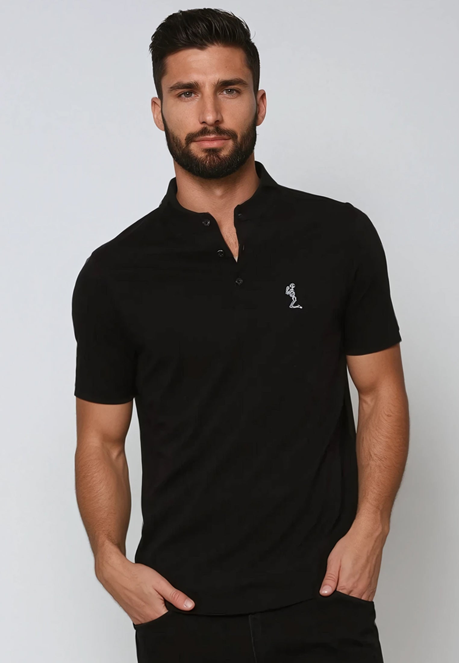 ESSENTIAL ORSON BLACK POLO SHIRT