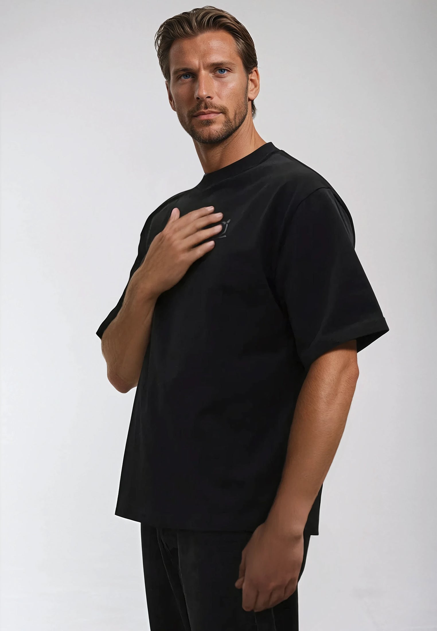 OVERSIZED HEAVY BLOCK T-SHIRT JET BLACK