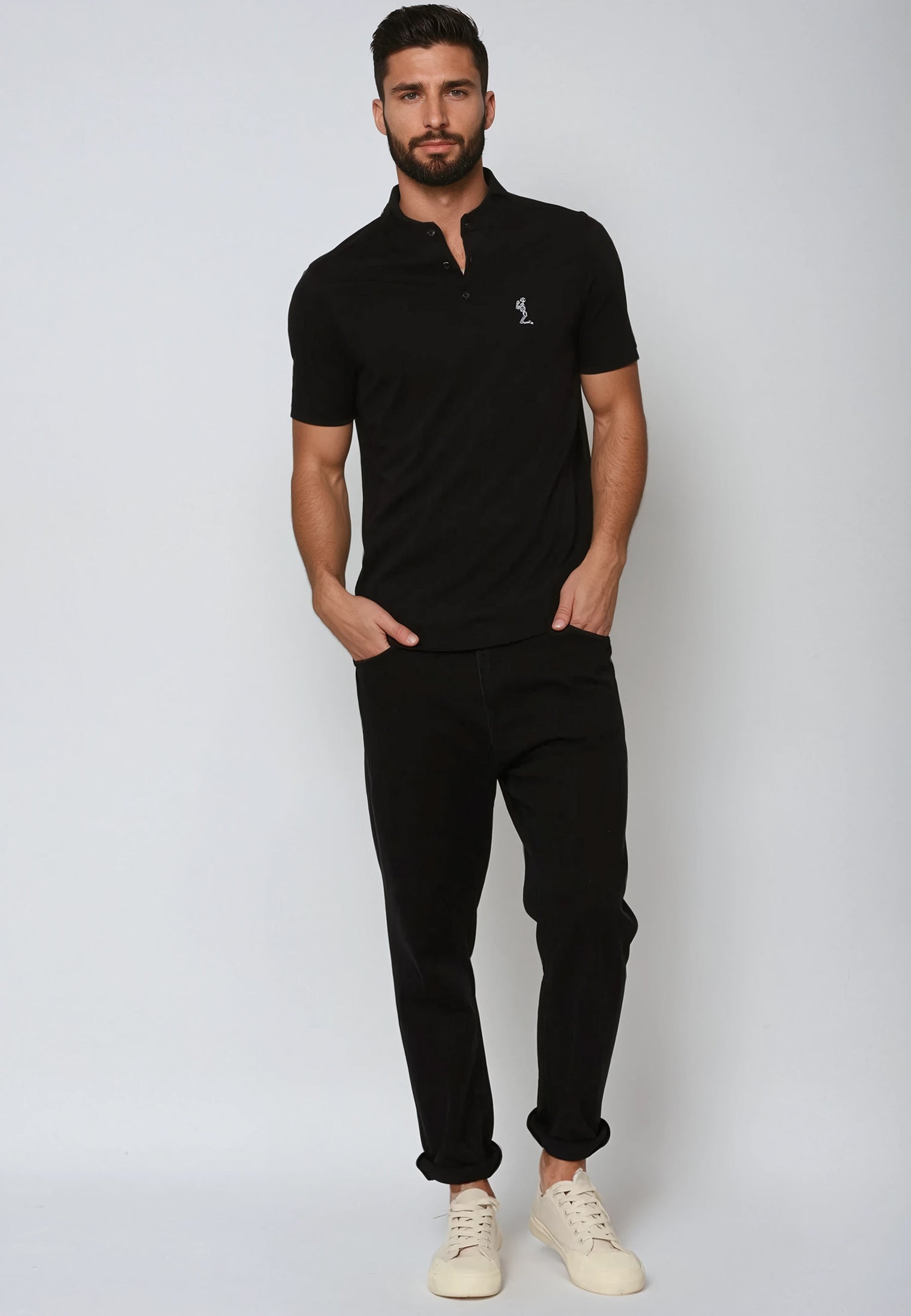 ESSENTIAL ORSON BLACK POLO SHIRT