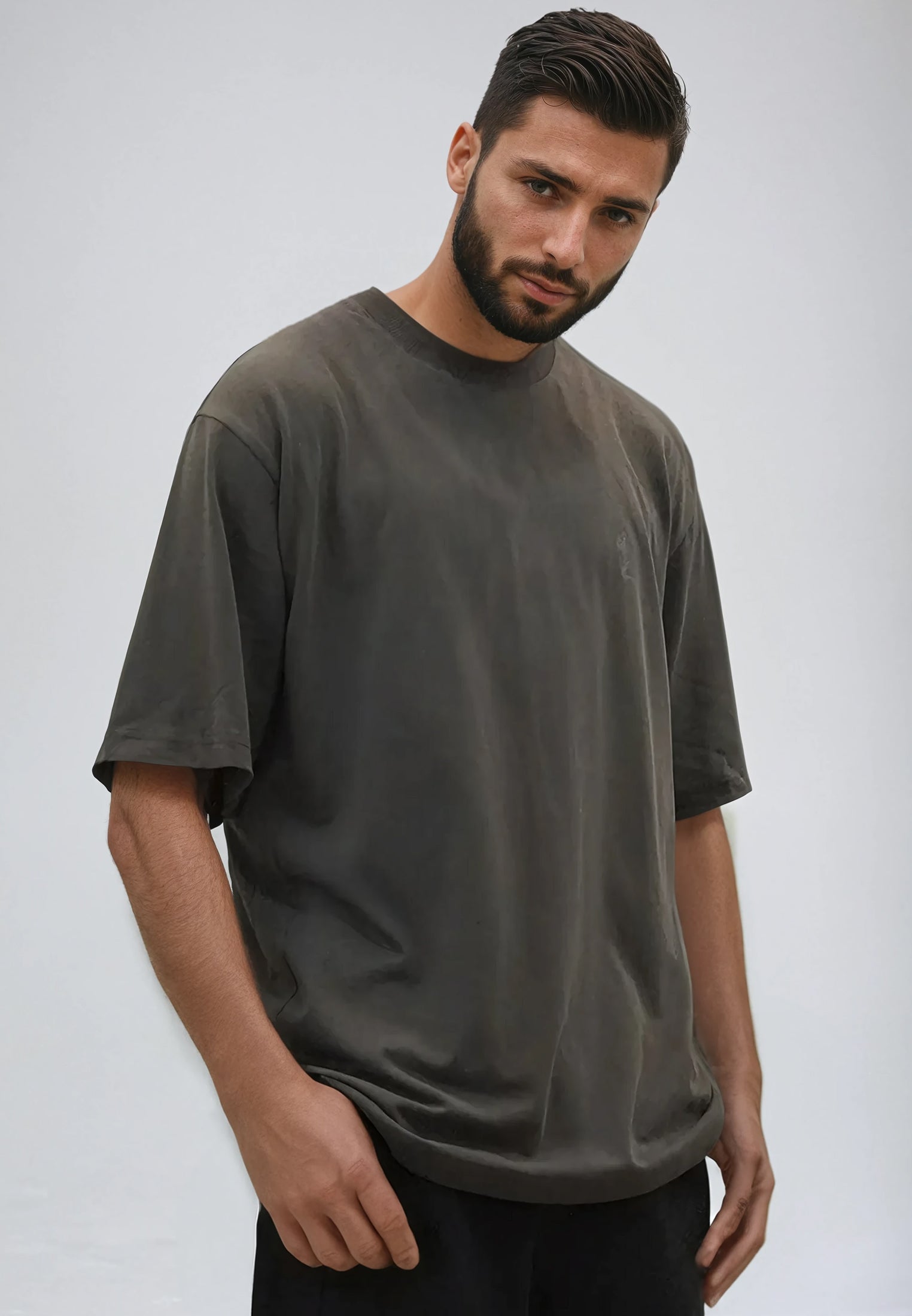 OVERSIZED HEAVY BLOCK T-SHIRT DESERT TAUPE