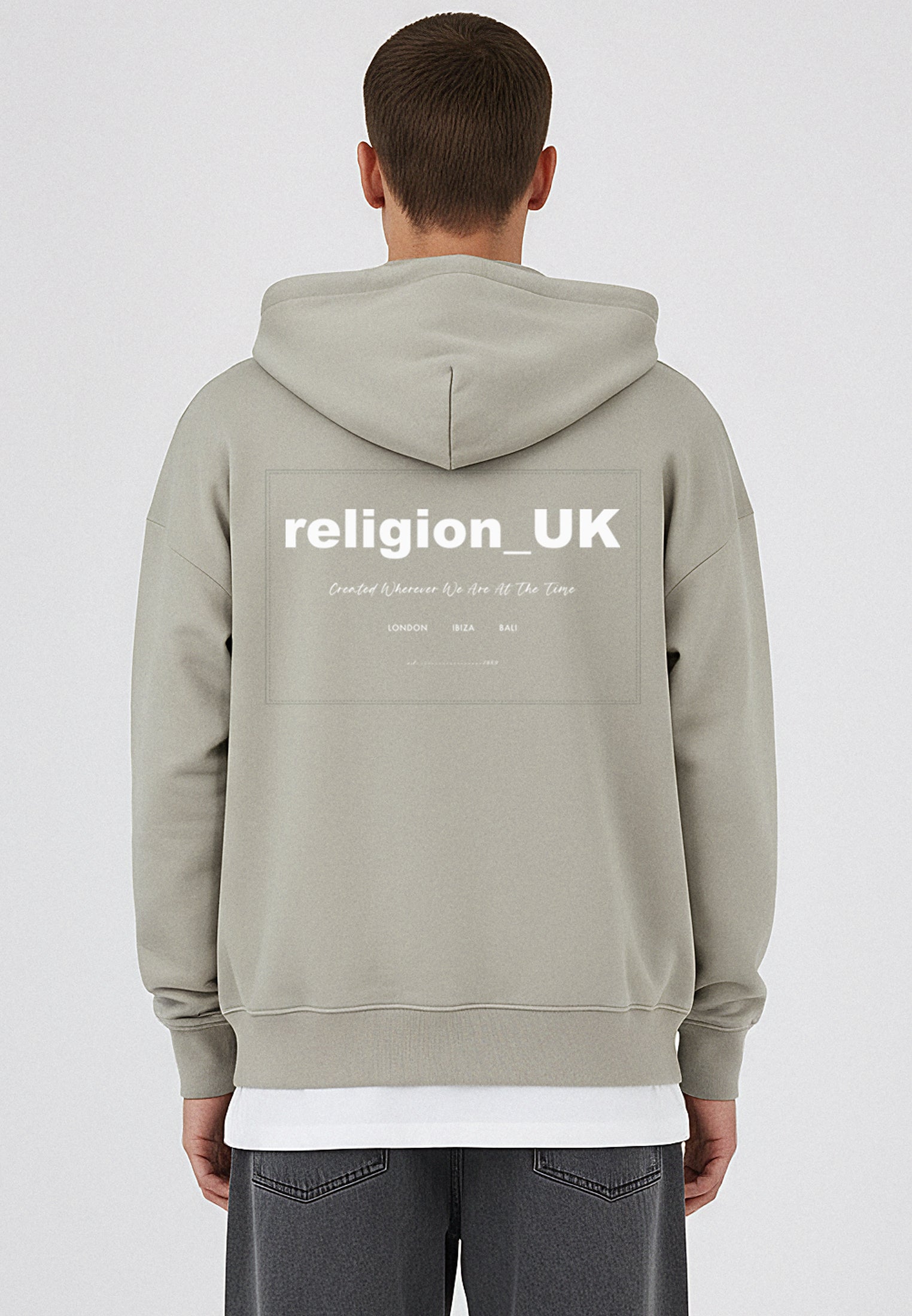 RELIGION UK ZIP UP HOODIE KHAKI