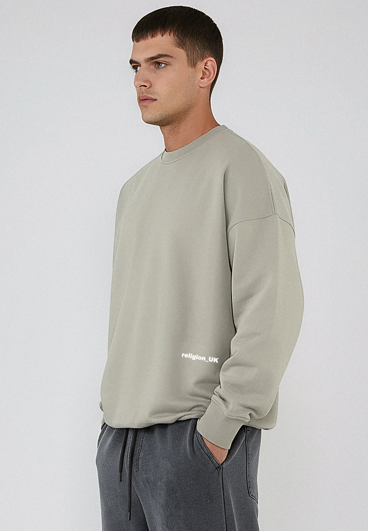 RELIGION UK SWEAT KHAKI