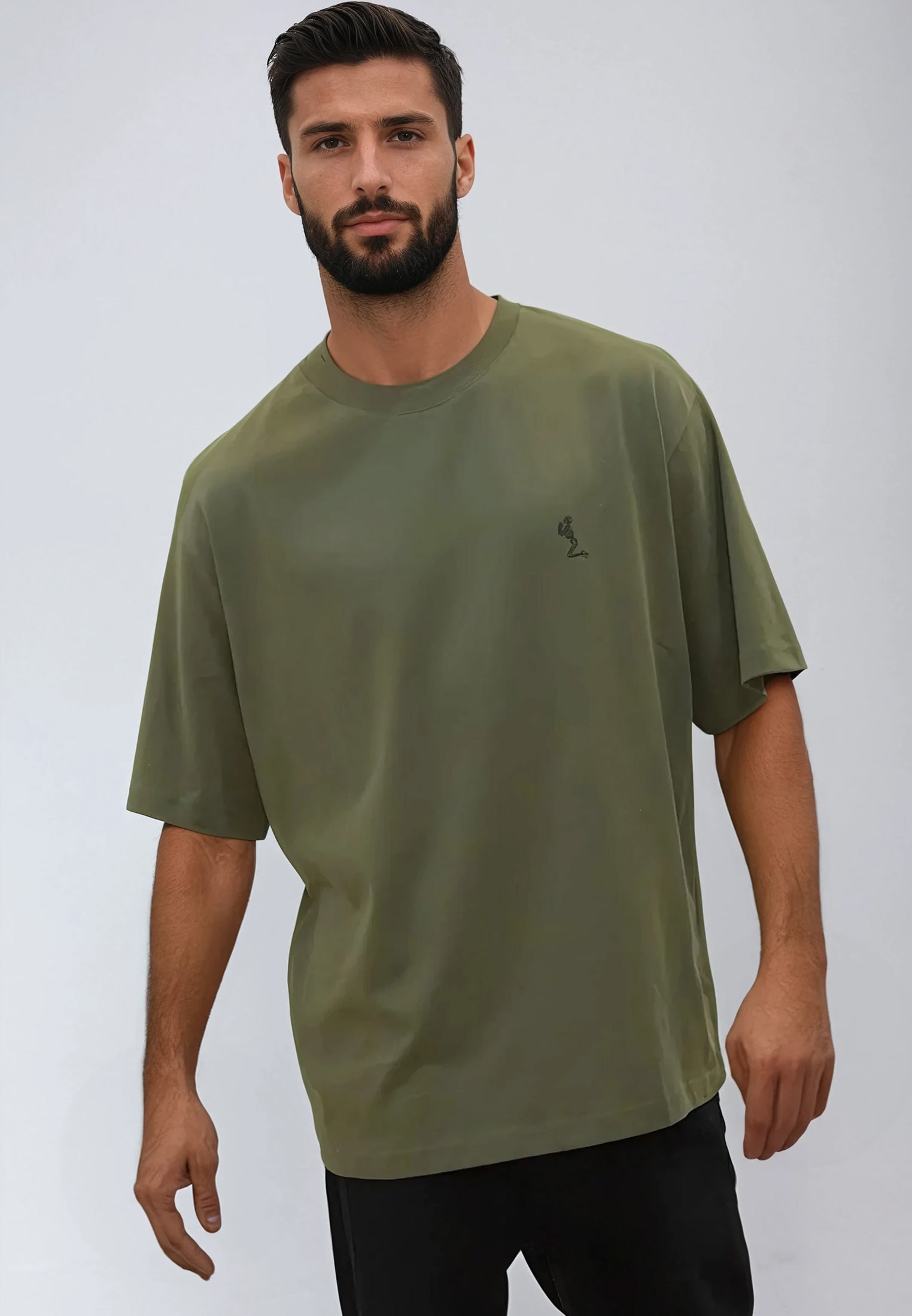 OVERSIZED HEAVY BLOCK T-SHIRT ARMY GREEN