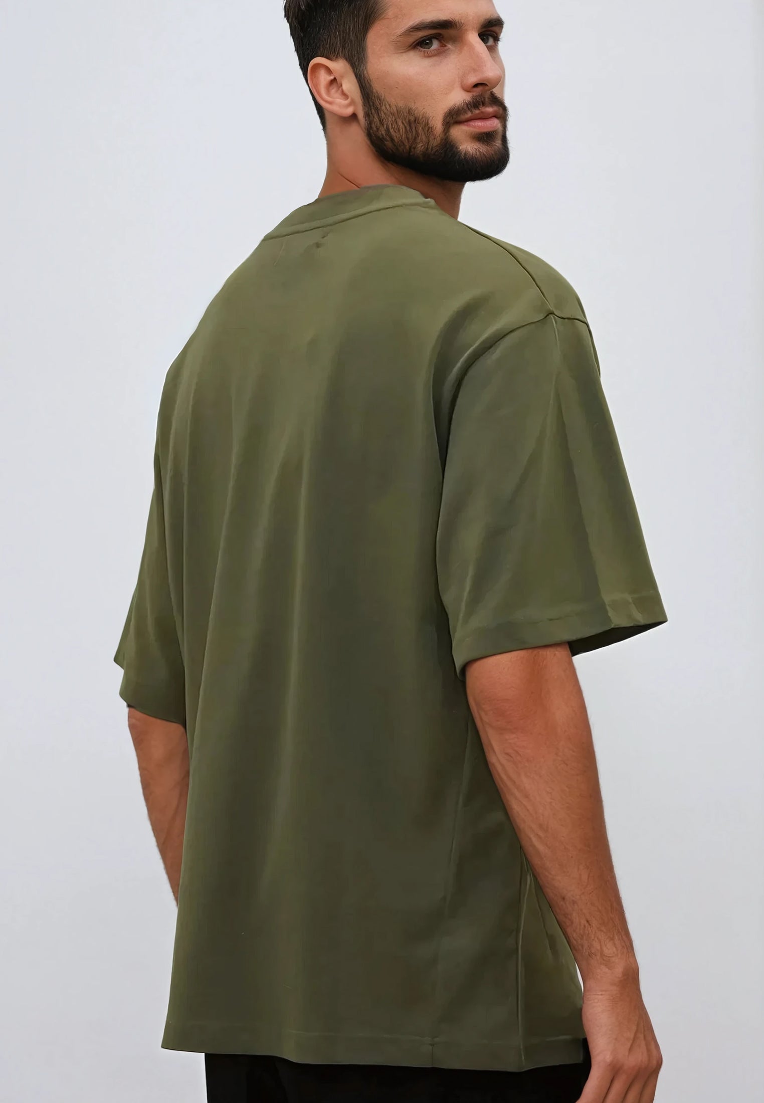 OVERSIZED HEAVY BLOCK T-SHIRT ARMY GREEN