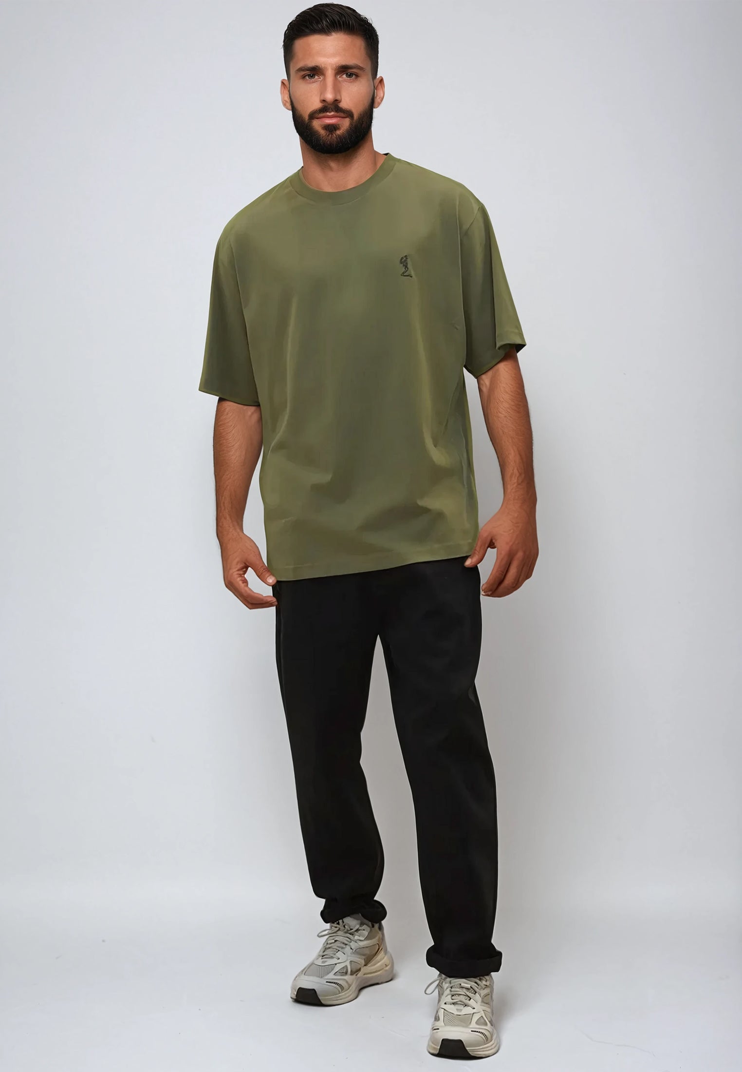 OVERSIZED HEAVY BLOCK T-SHIRT ARMY GREEN