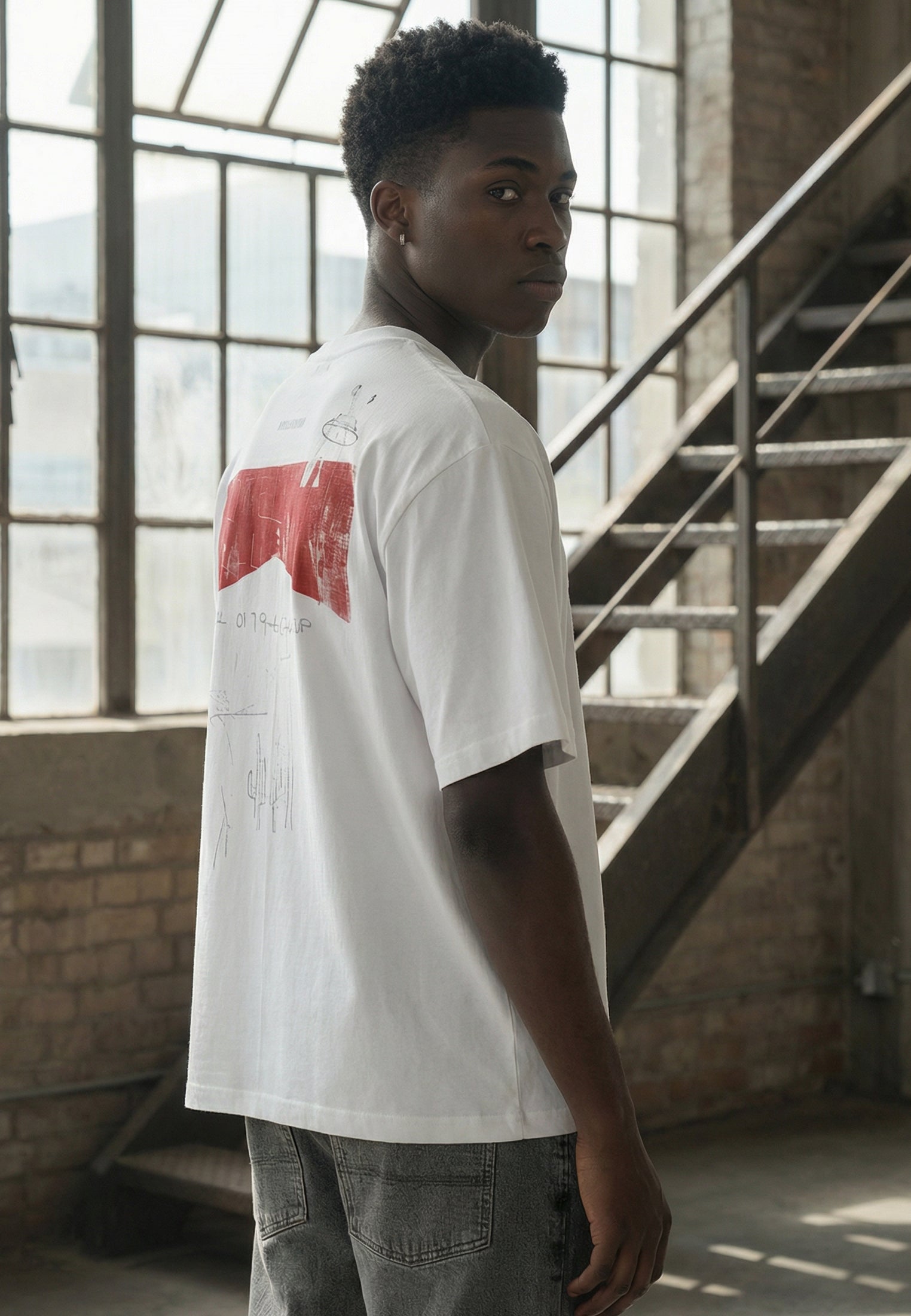 RED TAB CROP T-SHIRT WHITE