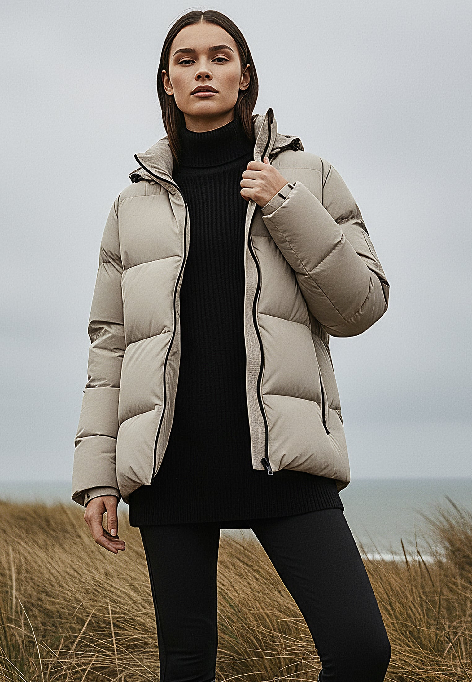 TAN PERFORMANCE PUFFER JACKET