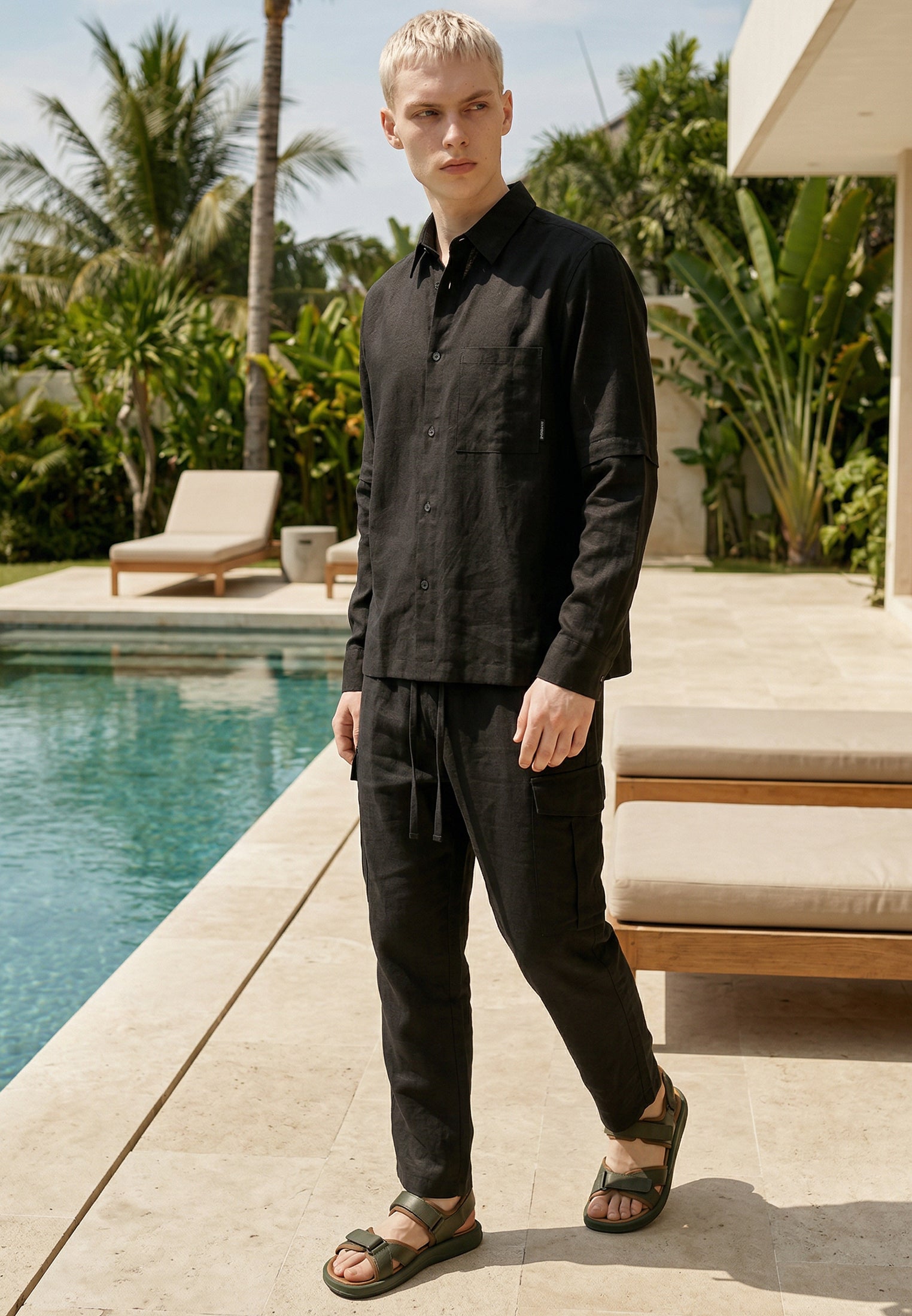 LINEN LOUNGE CARGO BLACK