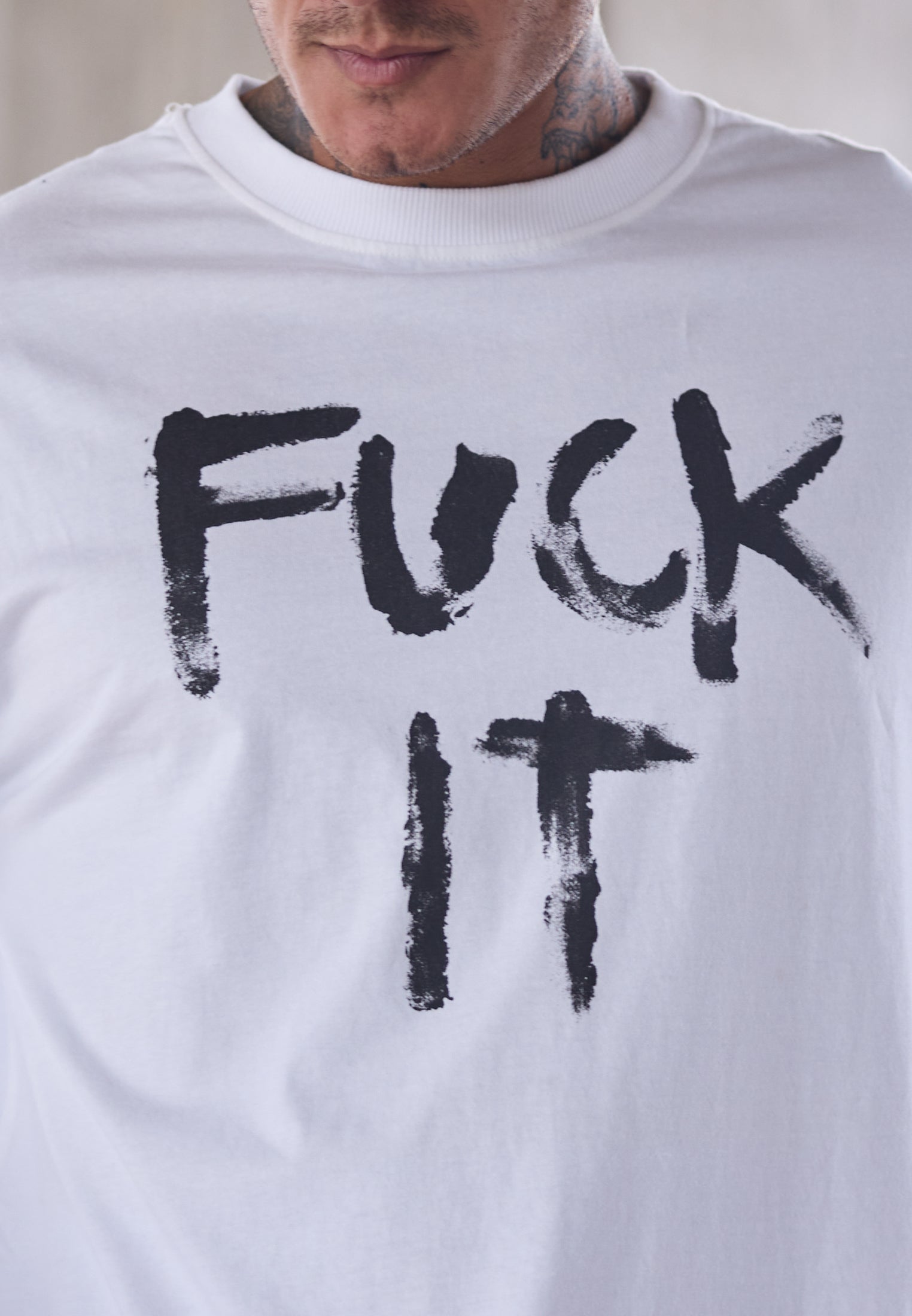FUCK IT OVERSIZED T-SHIRT WHITE
