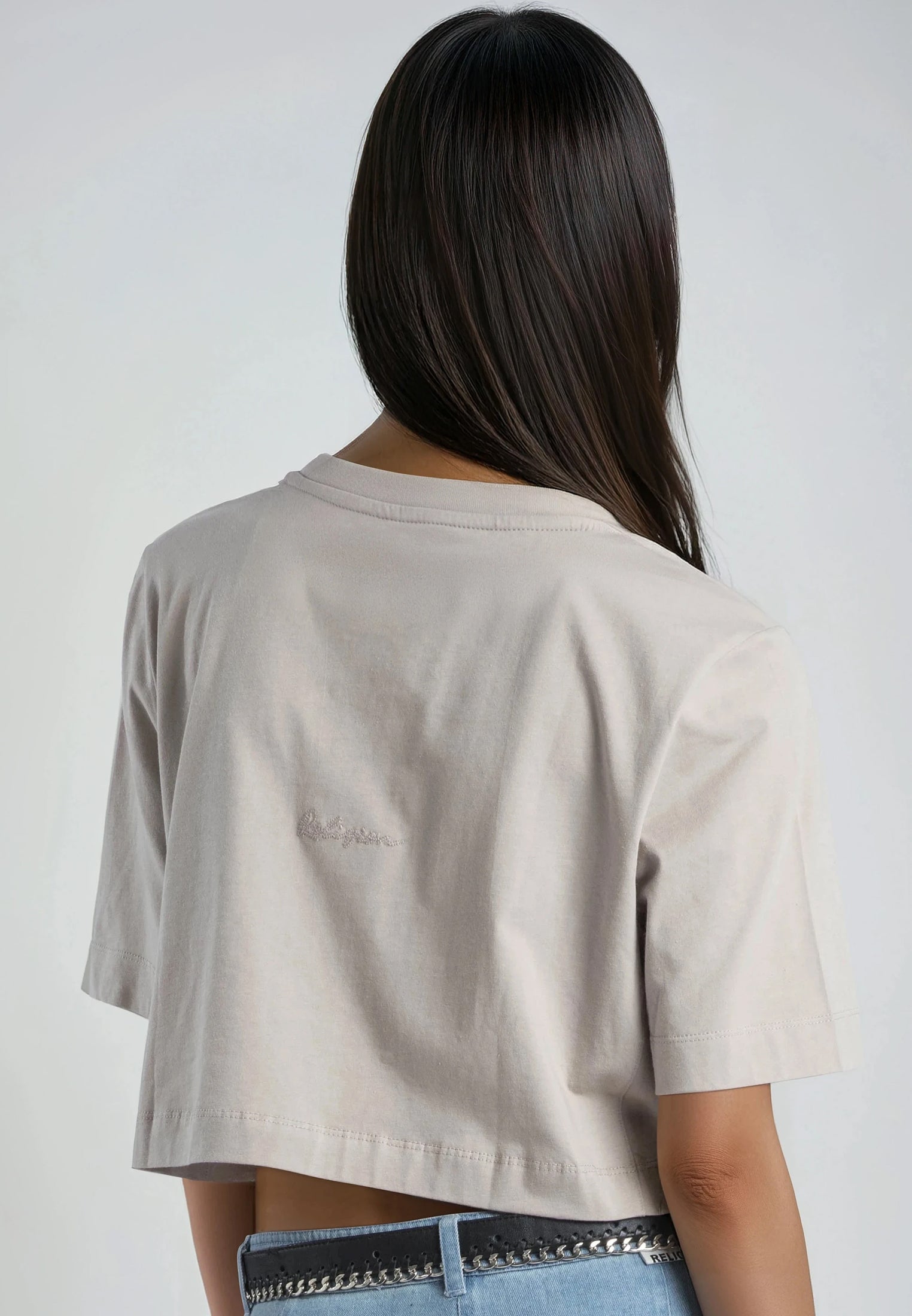 BASIC CROP T-SHIRT STONE
