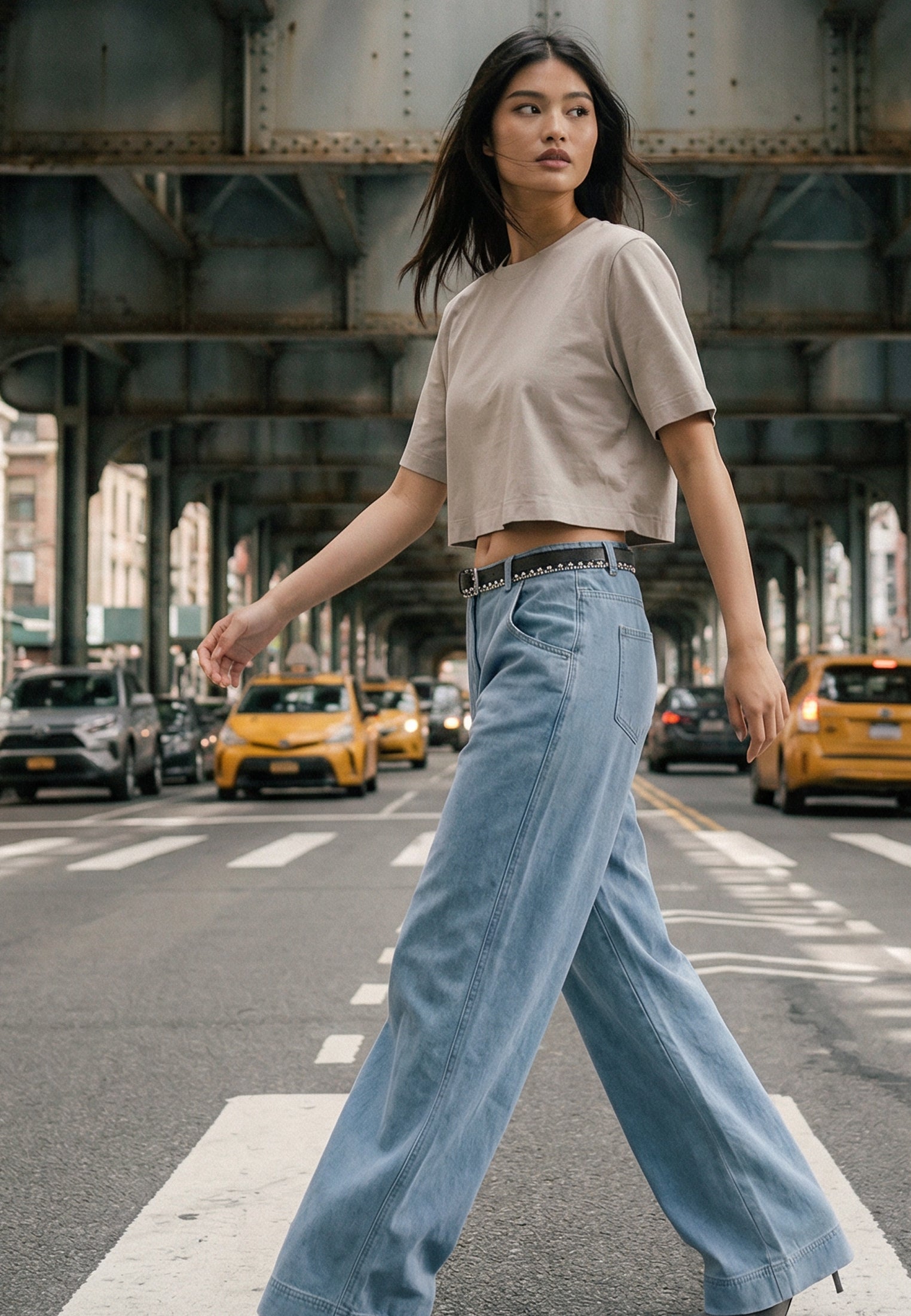 BASIC CROP T-SHIRT STONE