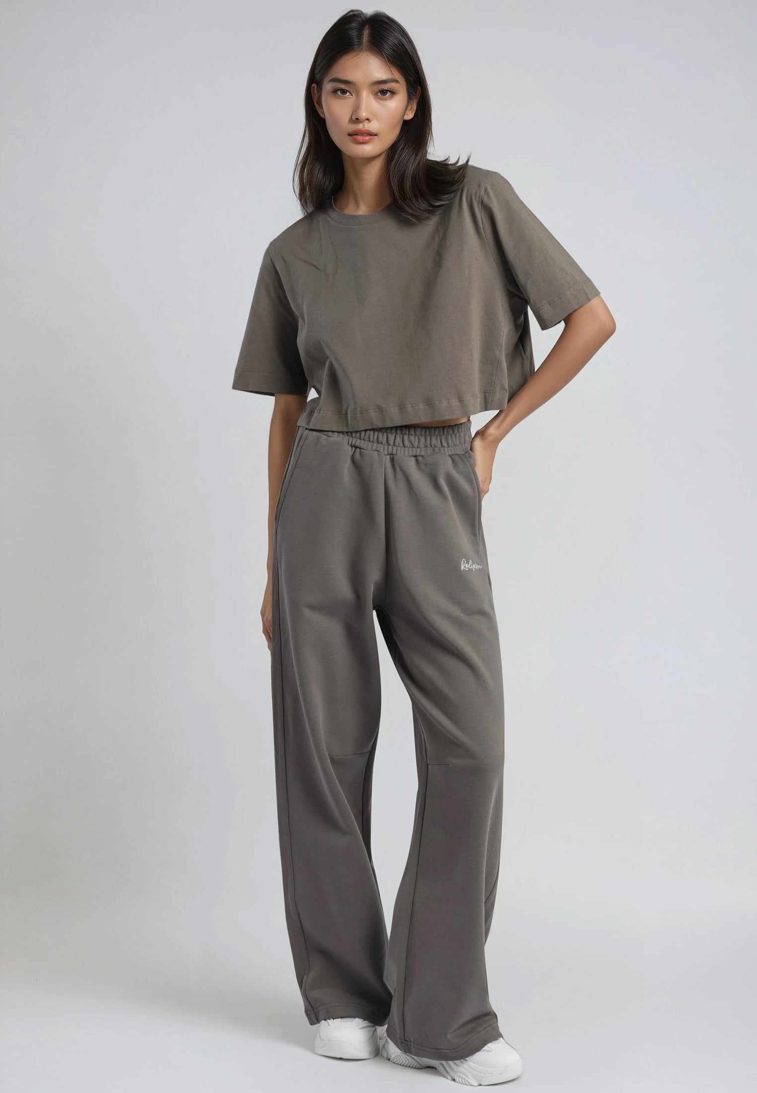 BASIC CROP T-SHIRT BRINDLE