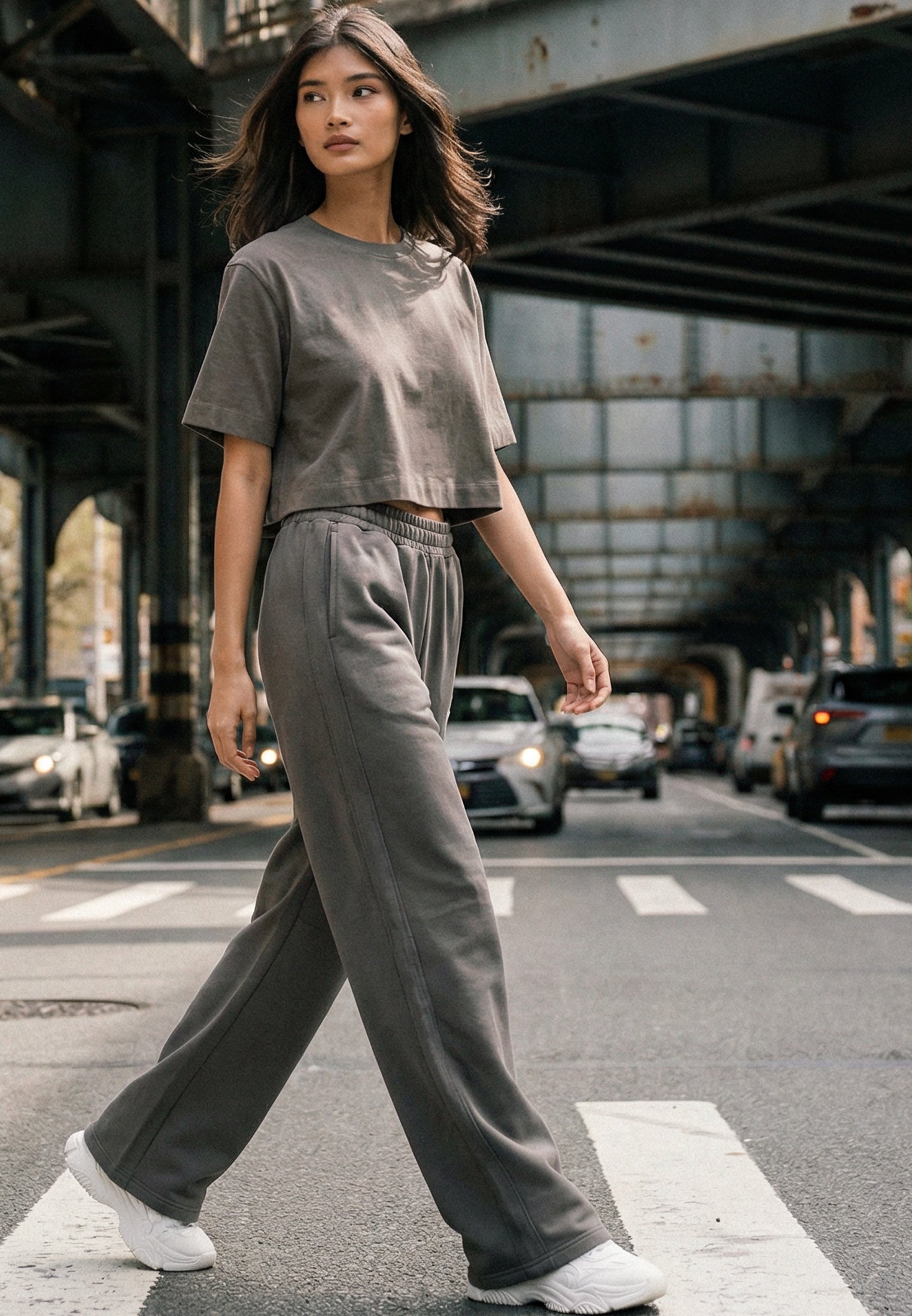 BASIC CROP T-SHIRT BRINDLE