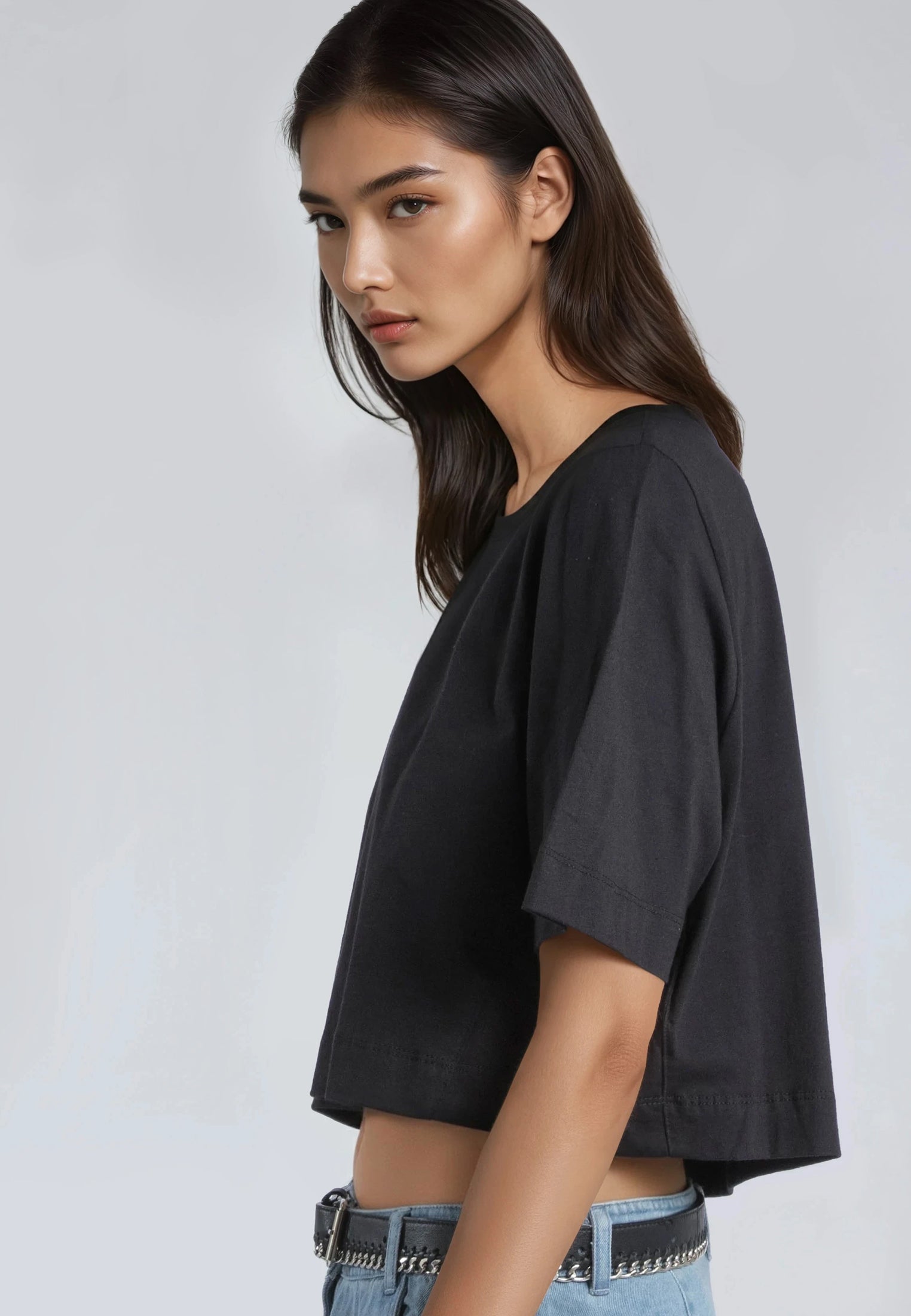 BASIC CROP T-SHIRT BLACK