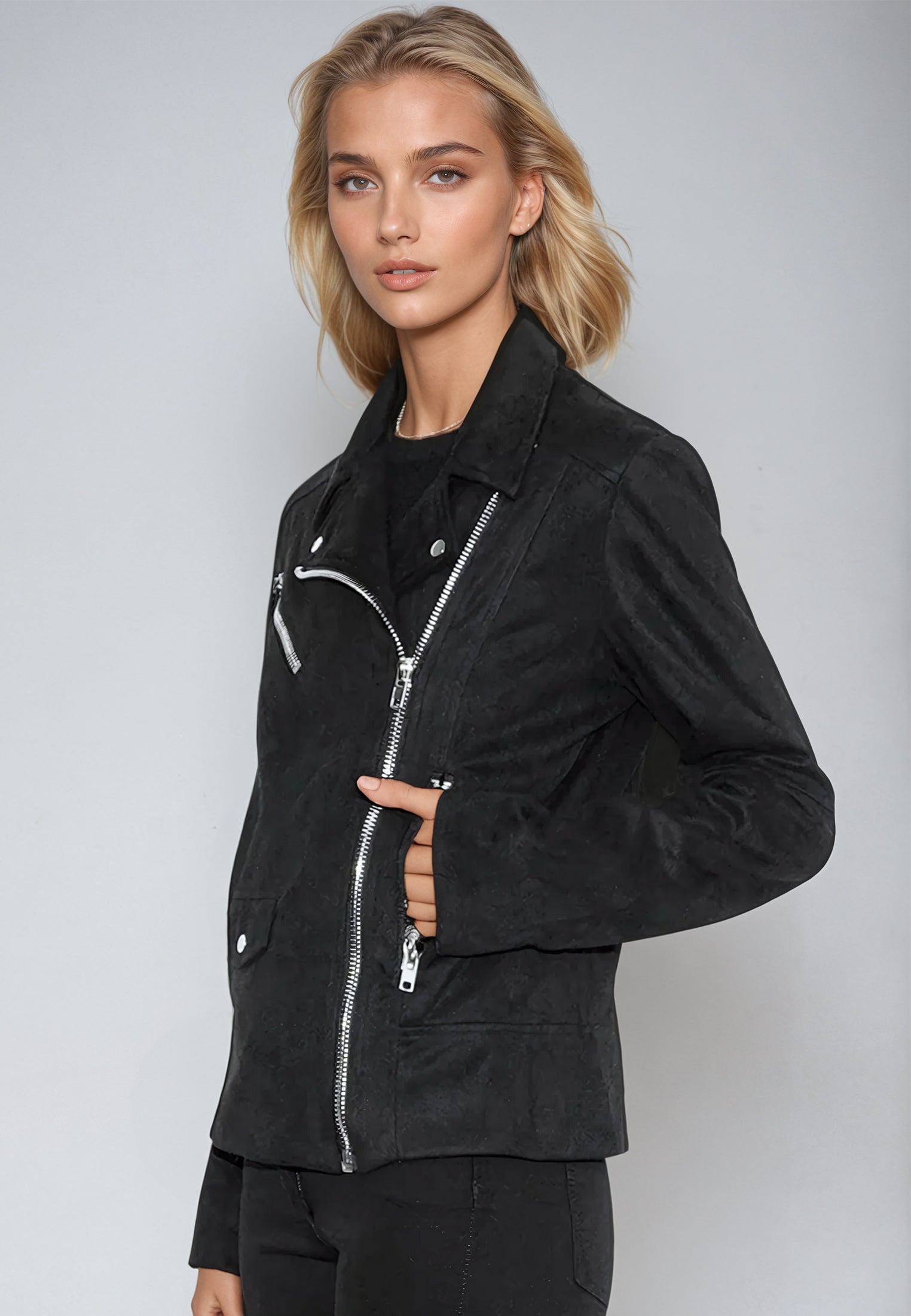 JADE BIKER JACKET JET BLACK