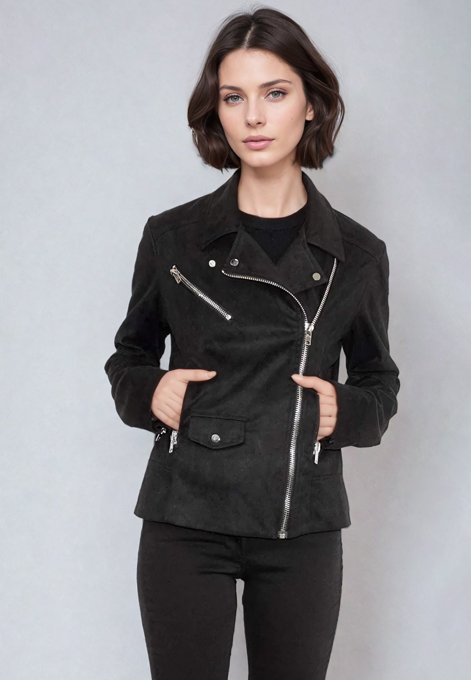 JADE BIKER JACKET JET BLACK