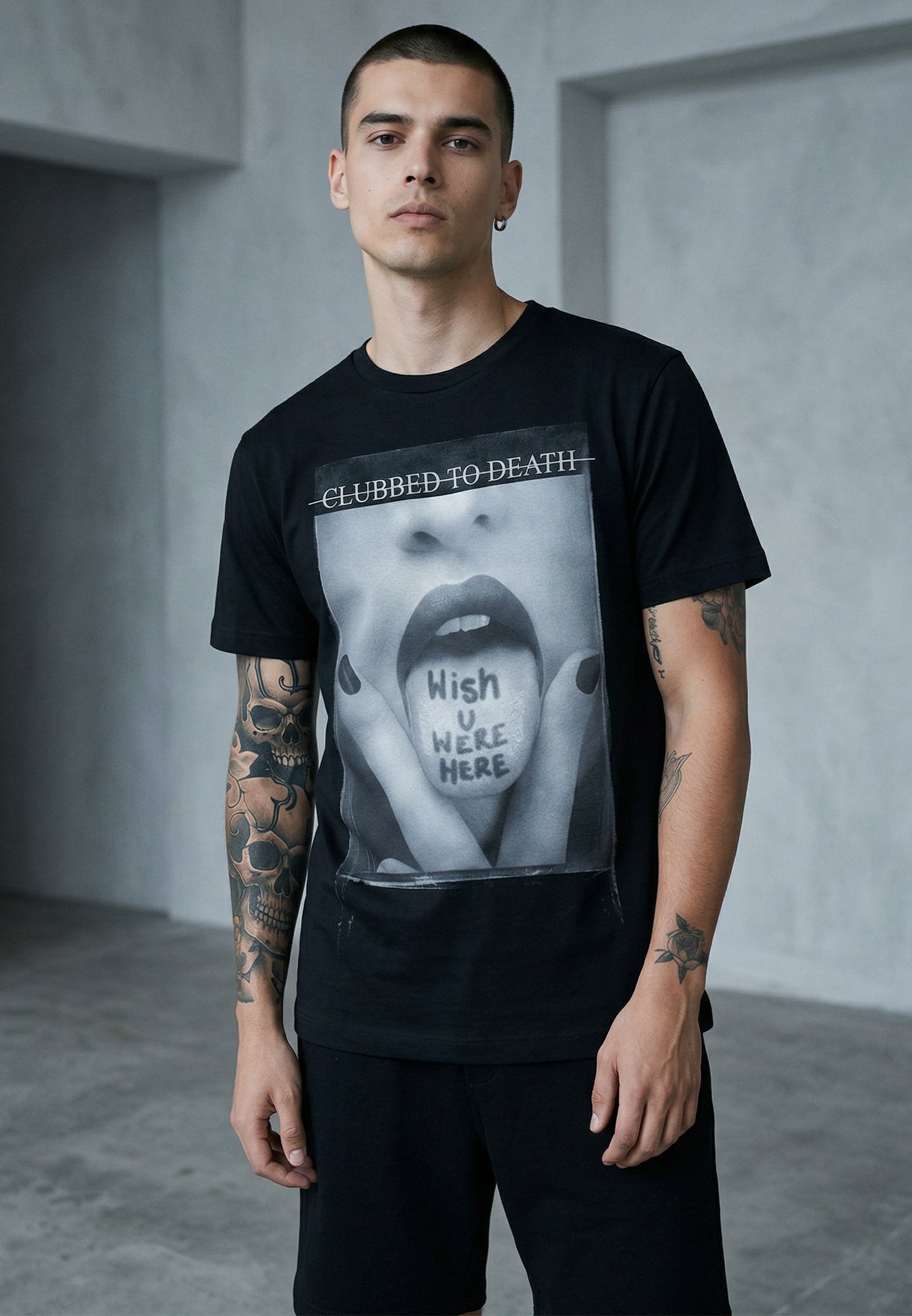 WISH YOU WERE HERE T-SHIRT JET BLACK
