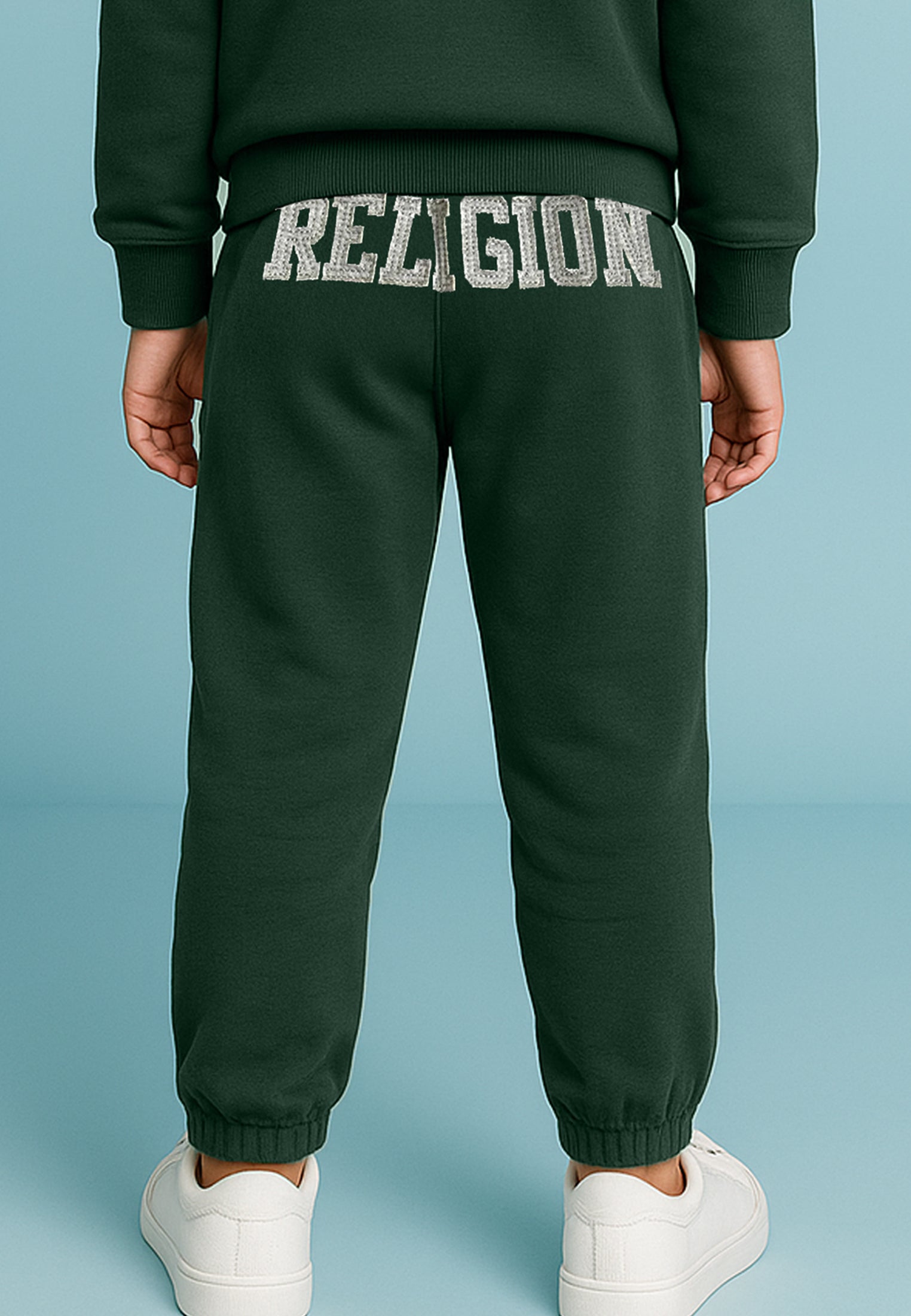 KIDS RELIGION SEAMED DARTED SWEAT PANTS GREEN