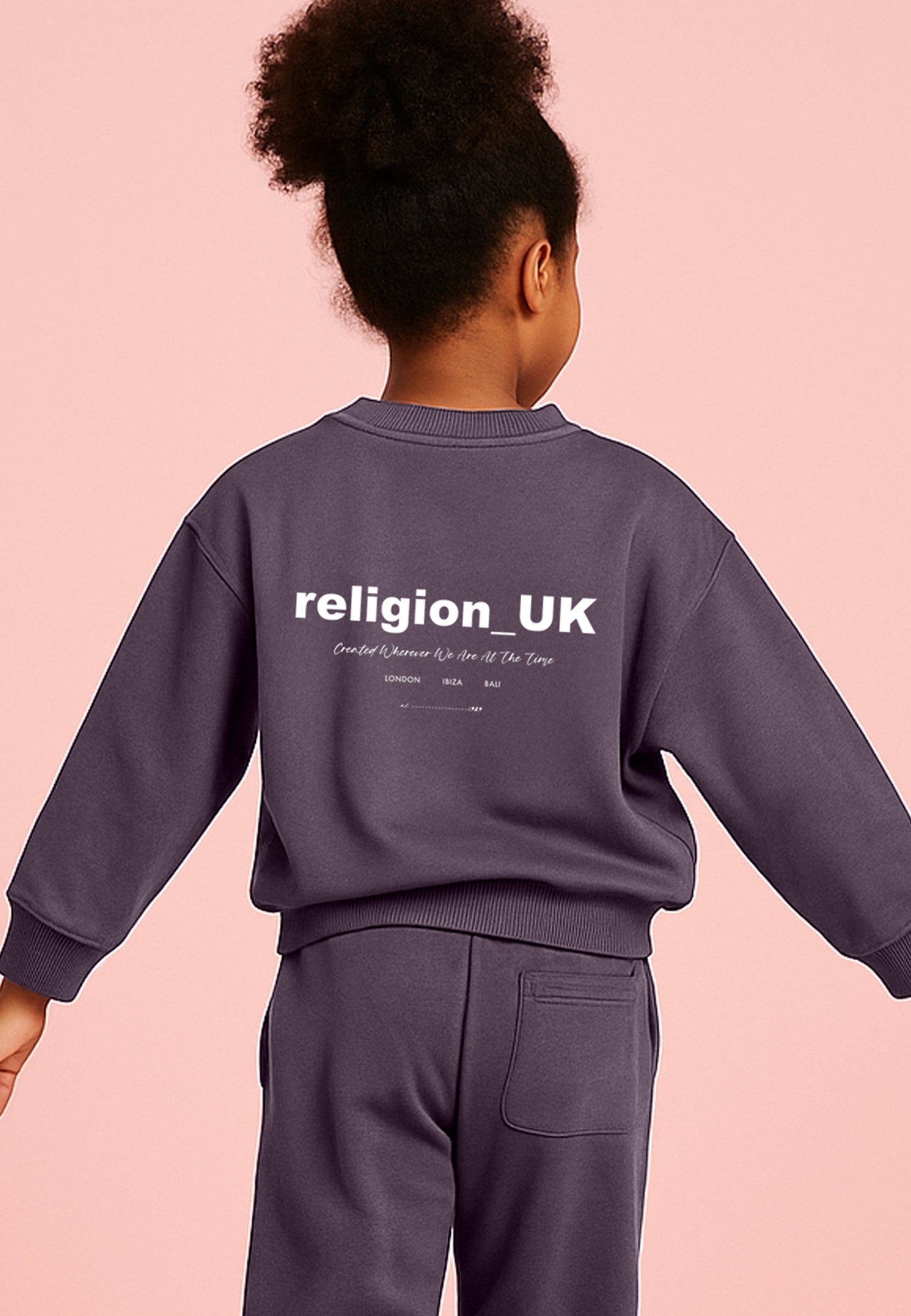 KIDS RELIGION OVERSIZED SWEATSHIRT MAUVE