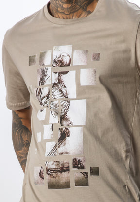 SKELETON PUZZLE T-SHIRT FAWN