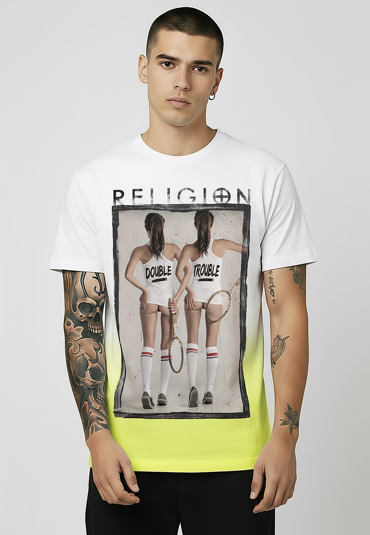 DOUBLE TROUBLE T-SHIRT LEMON BALM