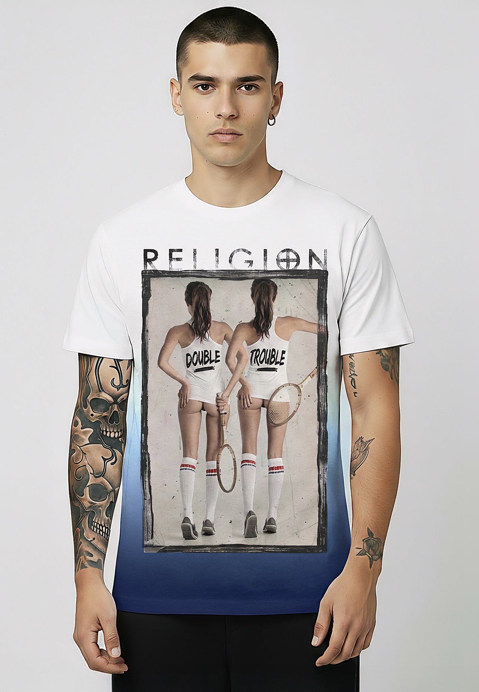 DOUBLE TROUBLE T-SHIRT DARK BLUE