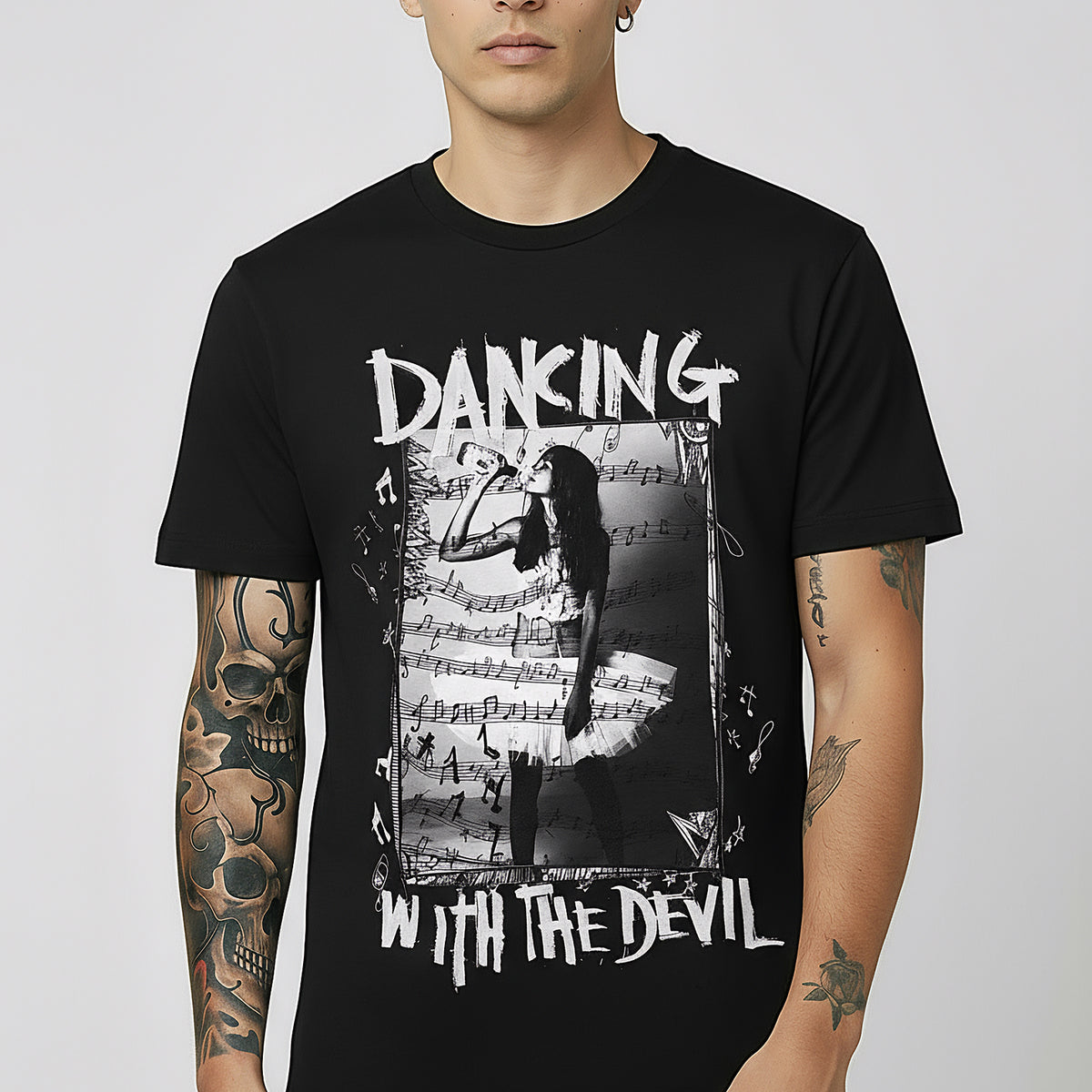 RELIGION Dancing With The Devil Black Graphic T-Shirt