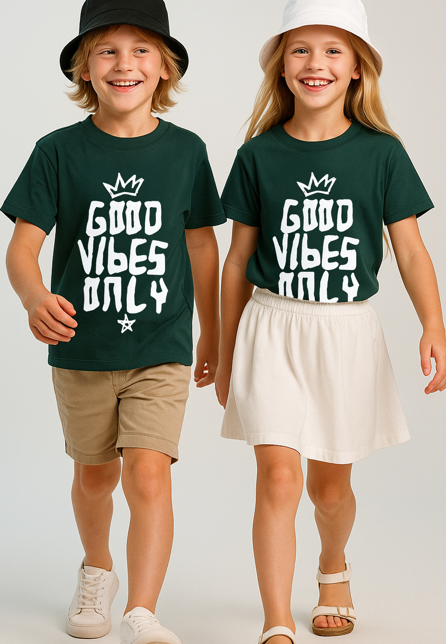GOOD VIBES T-SHIRT BOTTLE GREEN